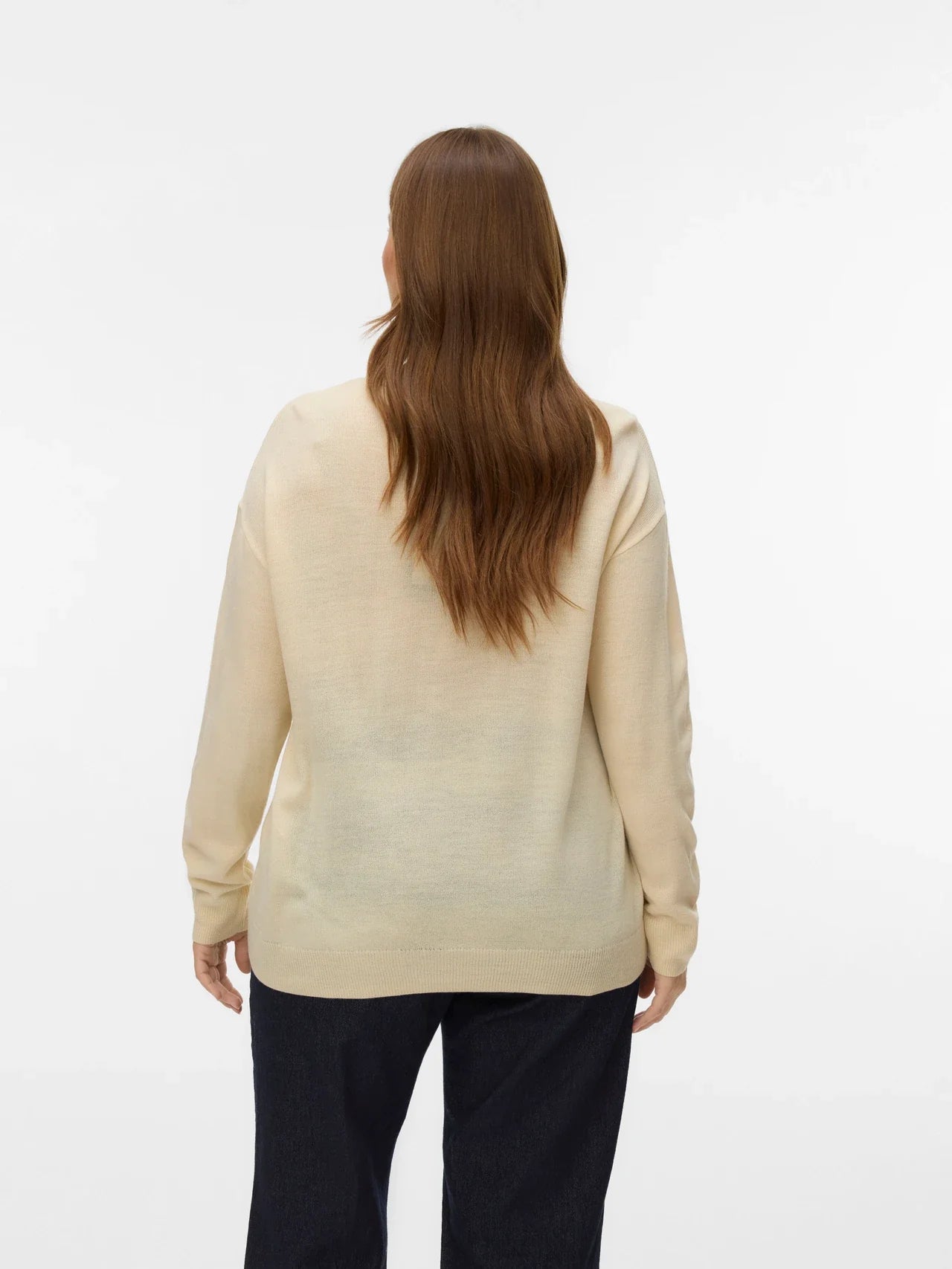 Vero Moda Curve X-Mas Tree Knit Jumper in Cream