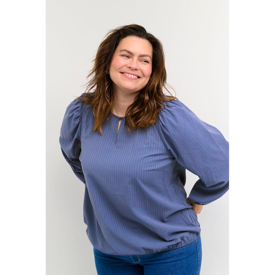 Kaffe Mitto Blouse in Vintage Indigo - Wardrobe Plus