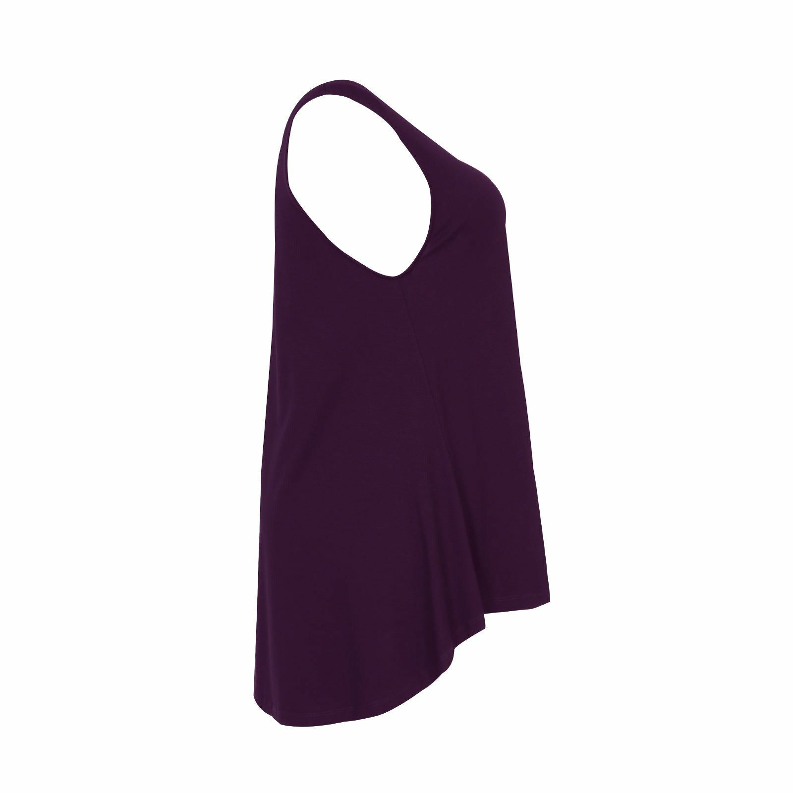 Mat Curve Hem Vest Top in Purple - Wardrobe Plus