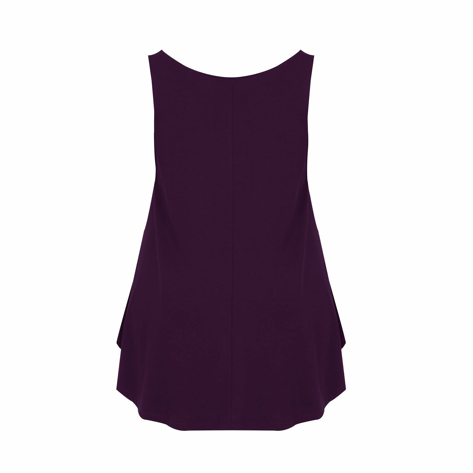 Mat Curve Hem Vest Top in Purple - Wardrobe Plus