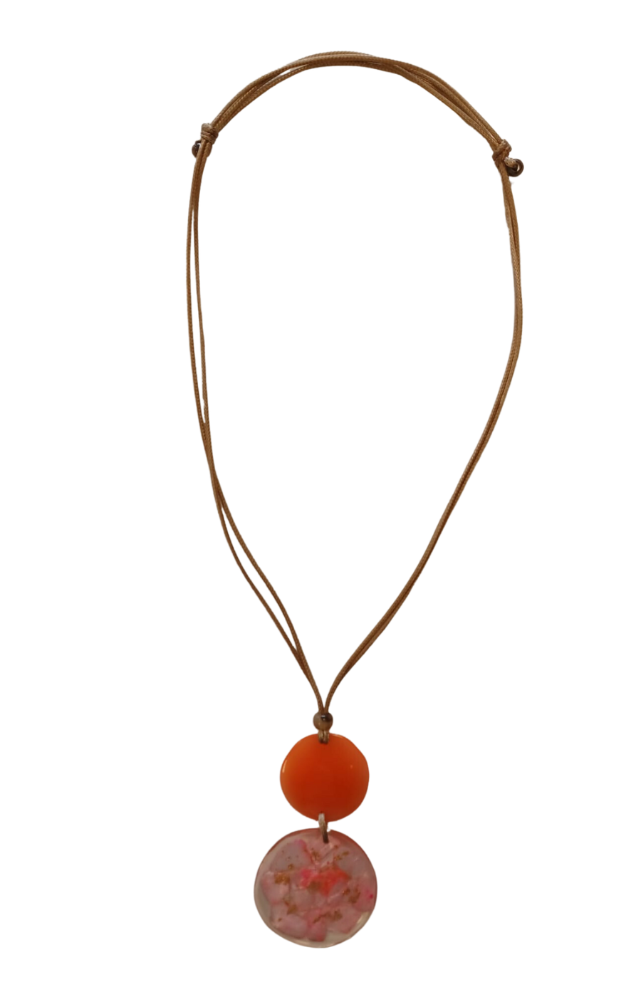 Ora Mottled Disc Necklace in Pink