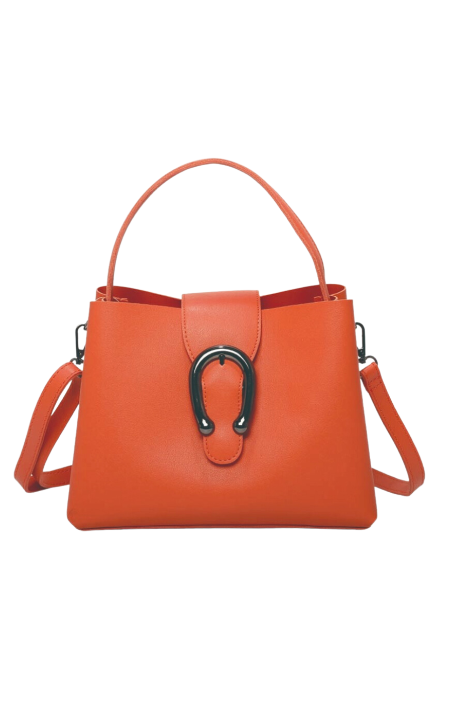 Cleo Orange Horseshoe Handbag