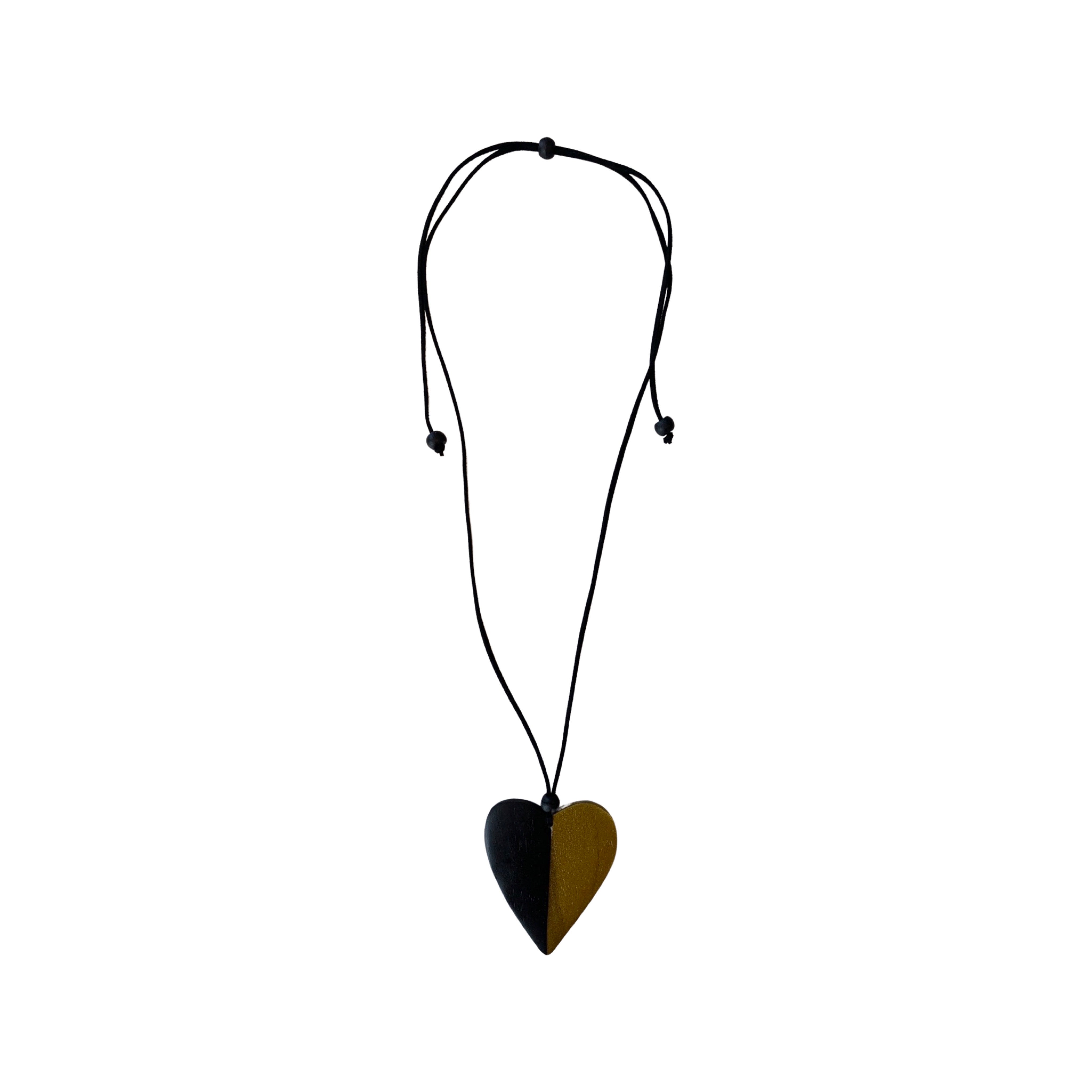 Lucy Necklace in Black & Mustard - Wardrobe Plus