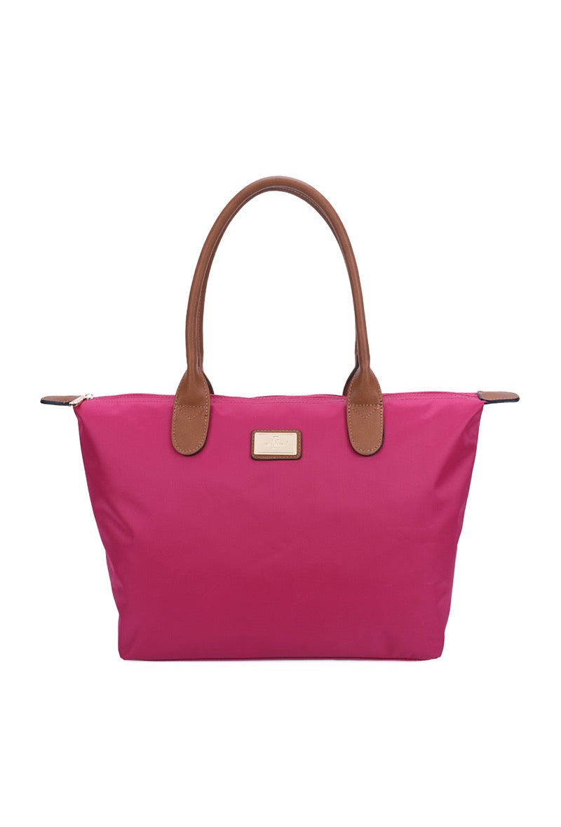 Cerise Pink Fabric Tote Bag - Wardrobe Plus