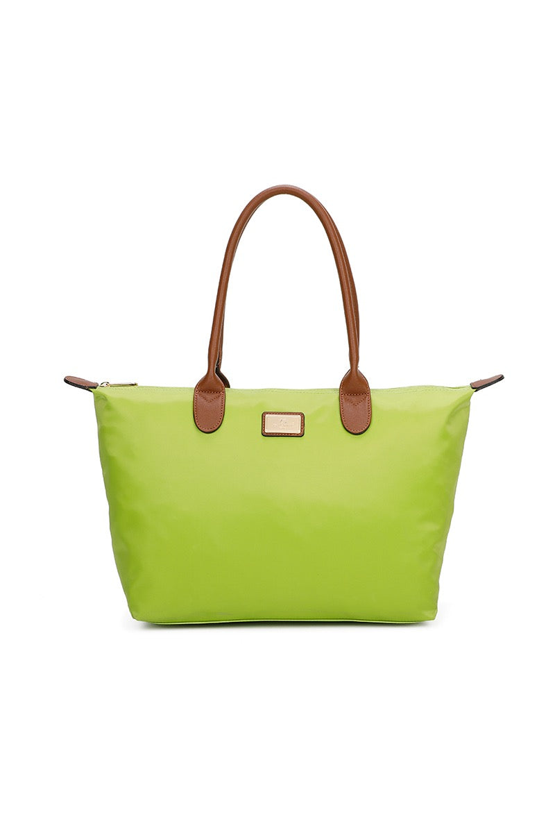 Lime Green Fabric Tote Bag - Wardrobe Plus