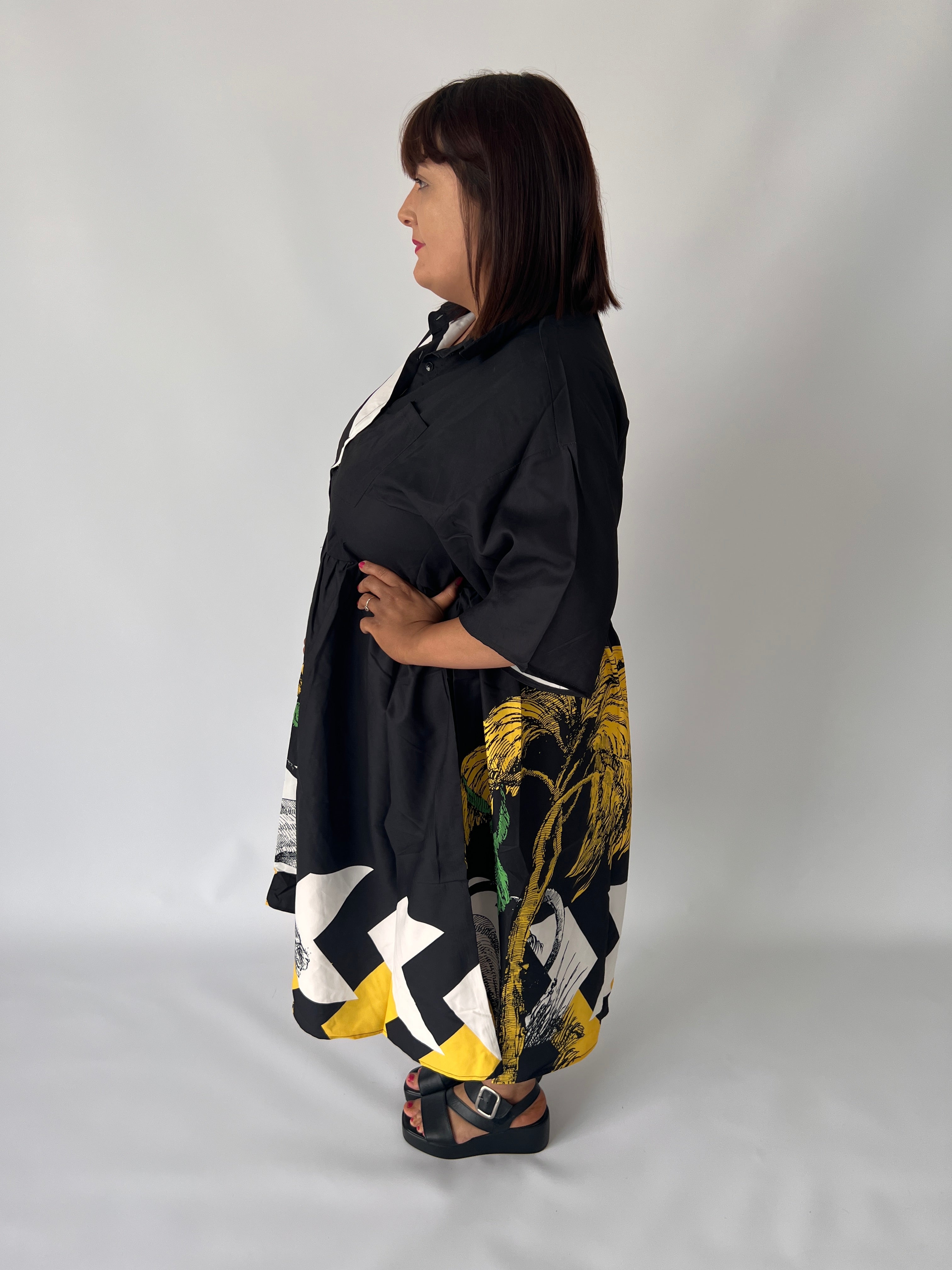Nala Printed Dress in Black