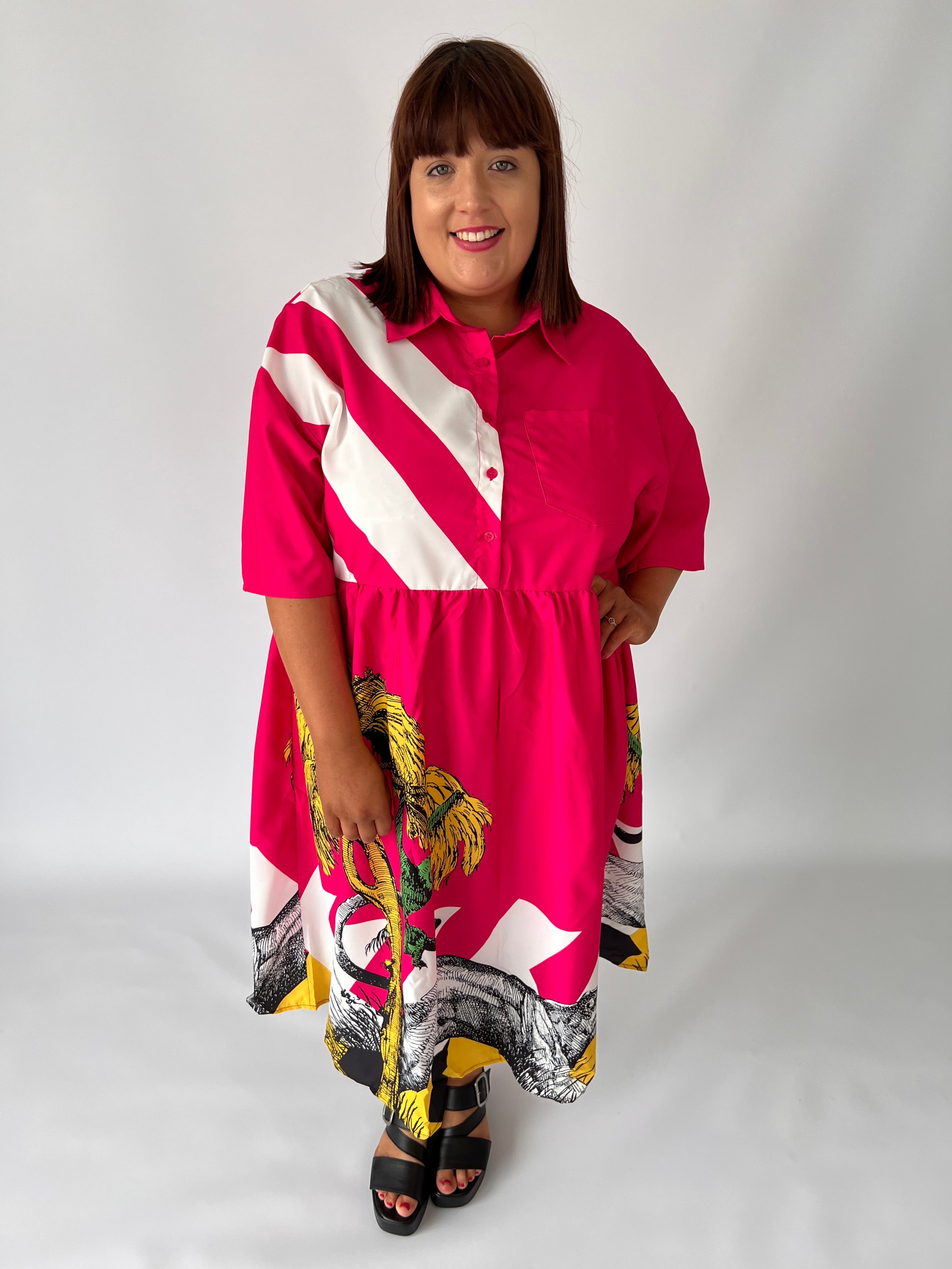 Nala Printed Dress in Pink