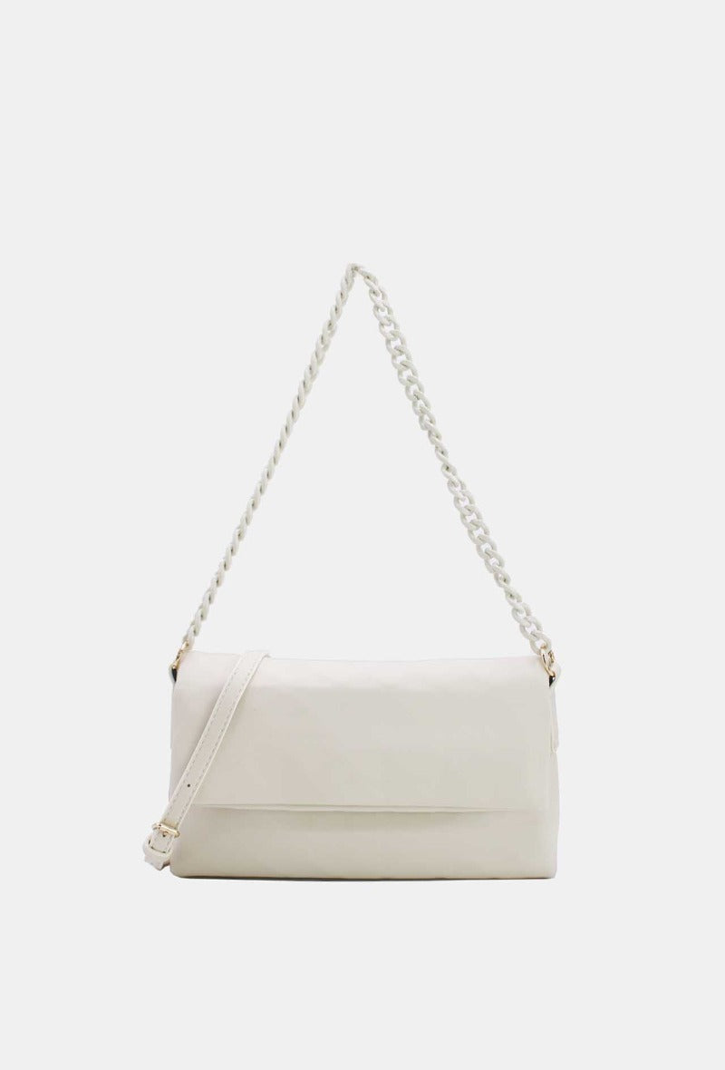 Chain Strap Bag in Beige - Wardrobe Plus