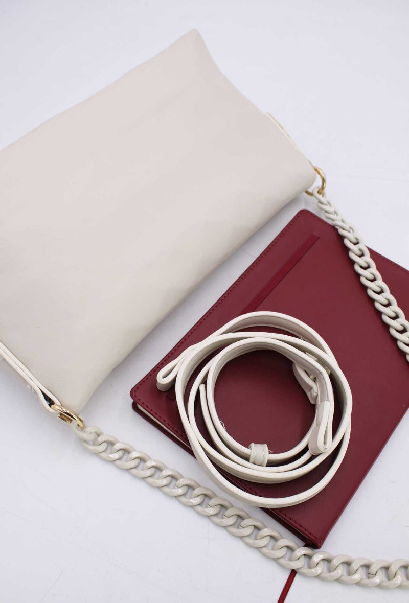 Chain Strap Bag in Beige - Wardrobe Plus