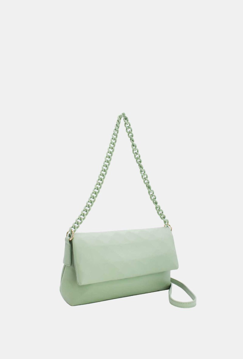 Chain Strap Bag in Green - Wardrobe Plus