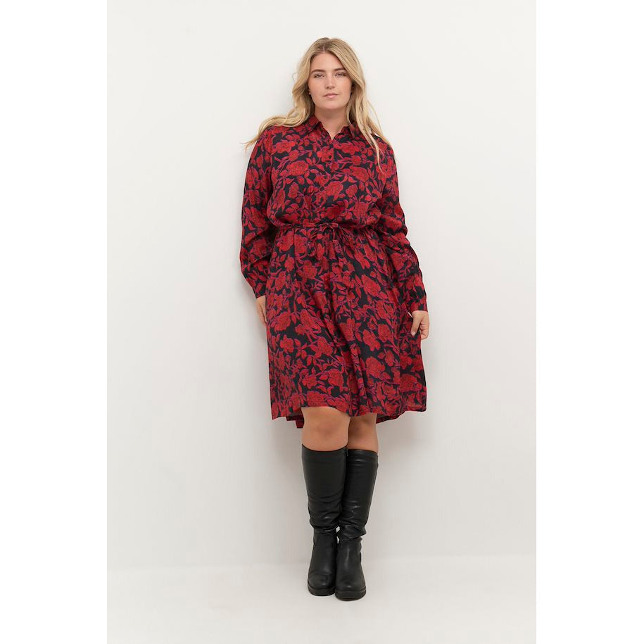 Kaffe Fina Floral Printed Shirt Dress - Wardrobe Plus
