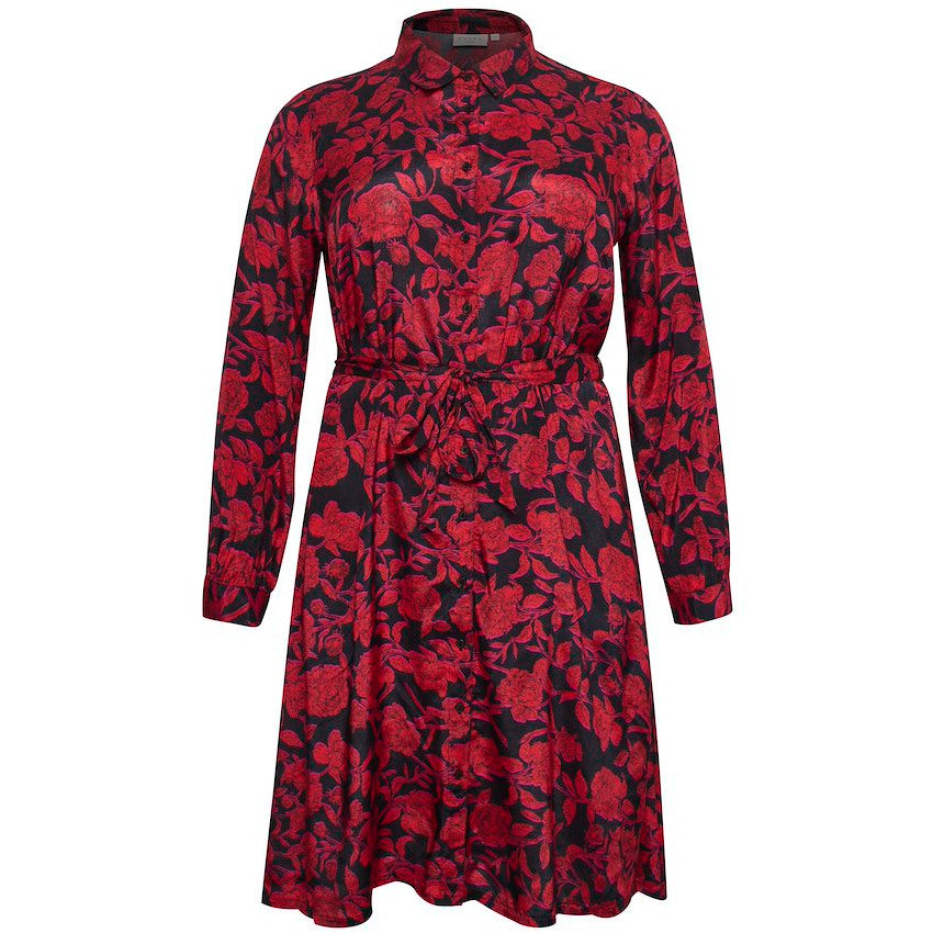 Kaffe Fina Floral Printed Shirt Dress - Wardrobe Plus