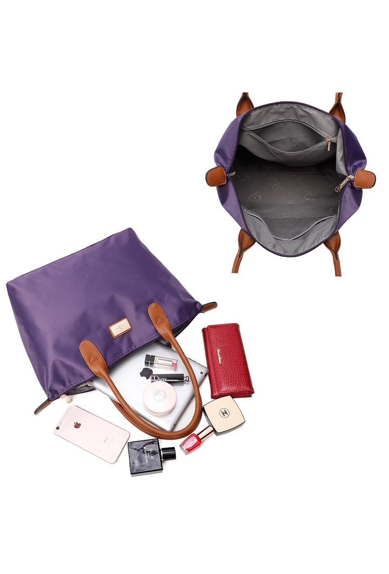 Purple Fabric Tote Bag