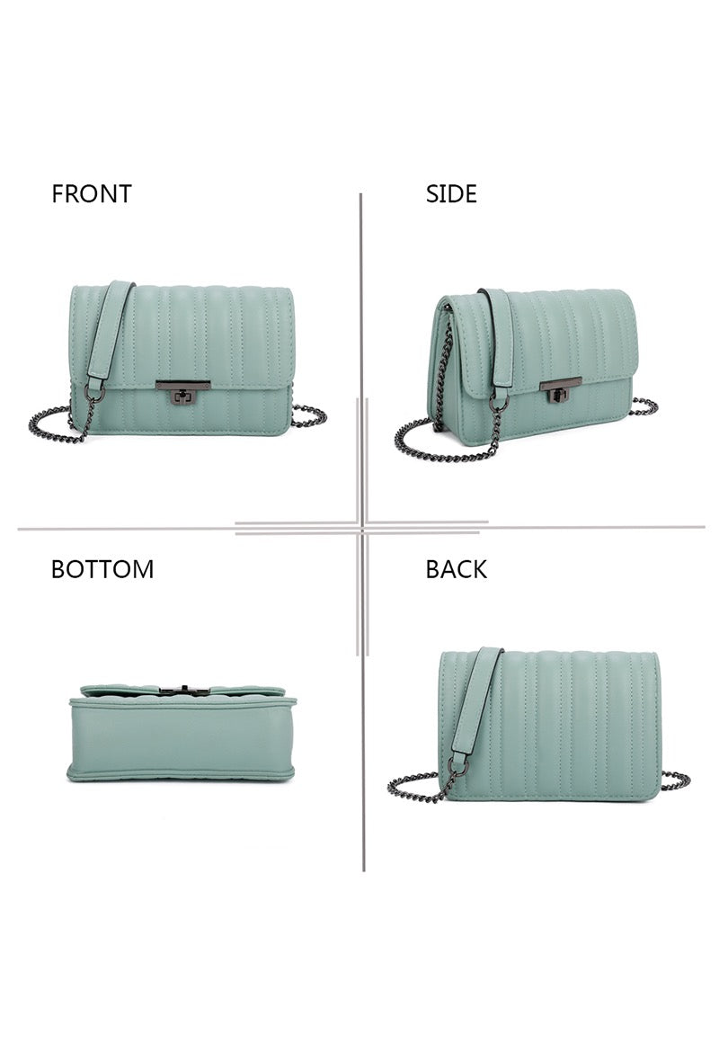 Piper Clutch & Chain Handbag in Green