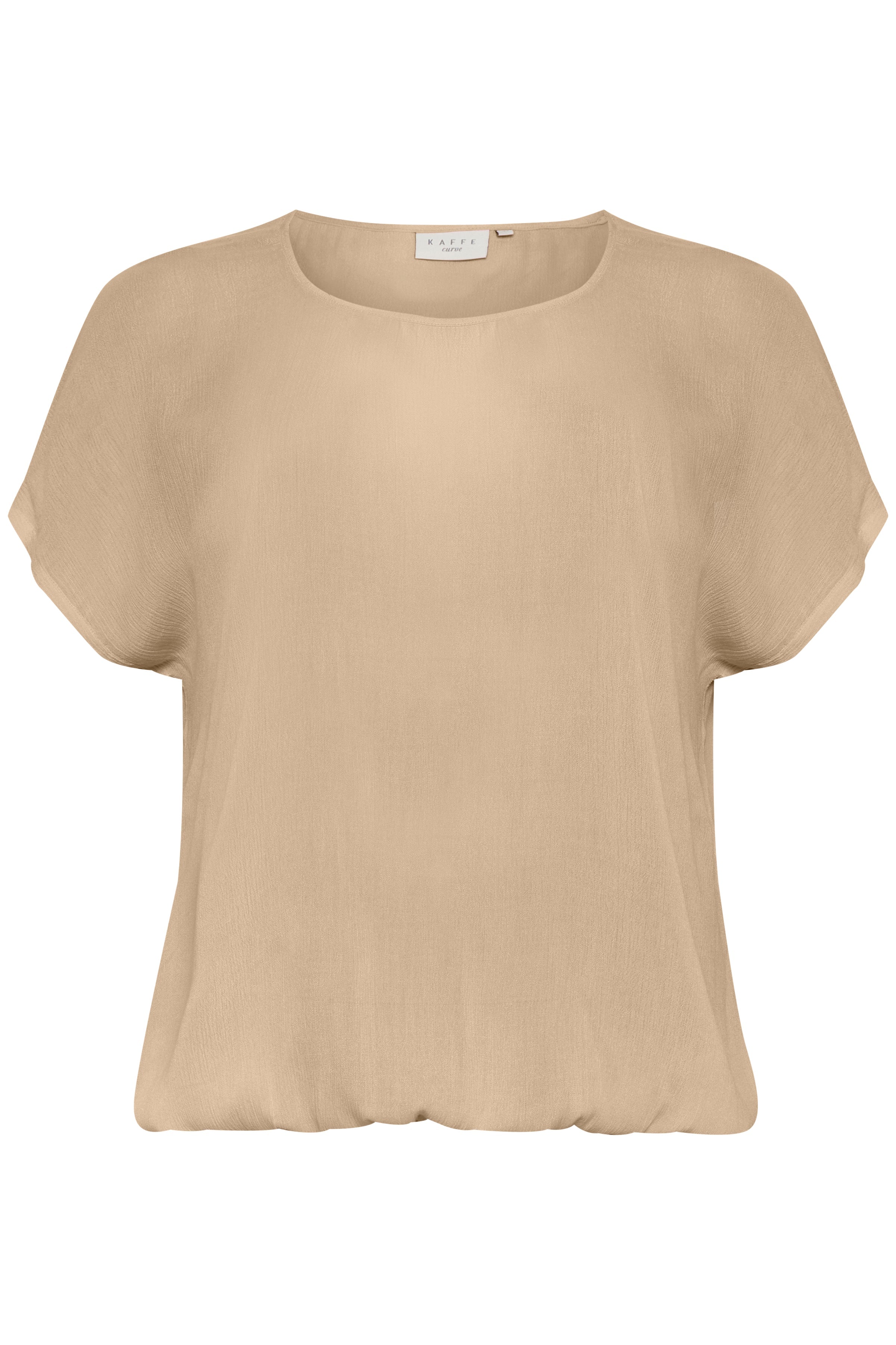 Kaffe Stanley Short Sleeve Blouse in Beige