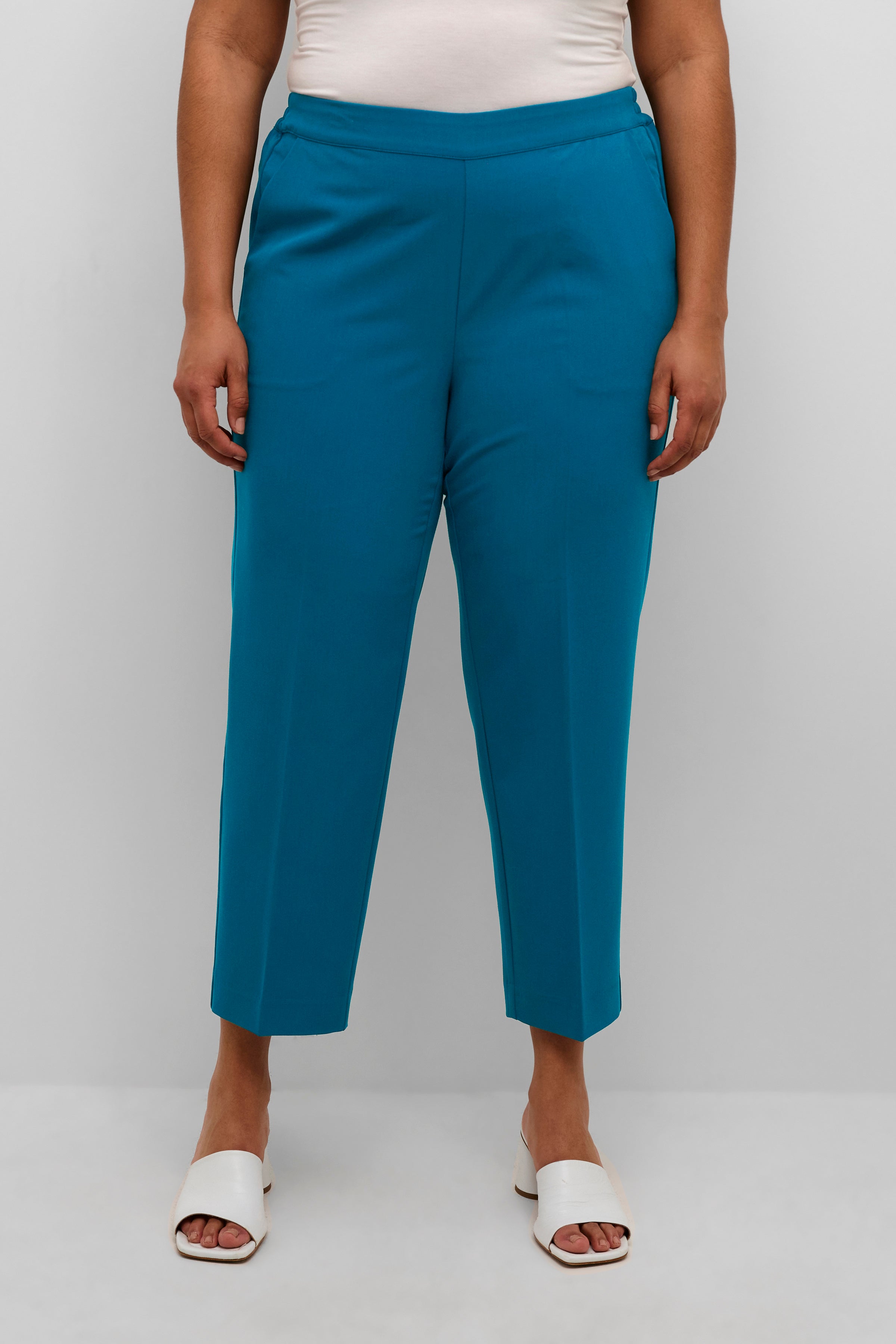 Kaffe Curve Crop Teal Trousers