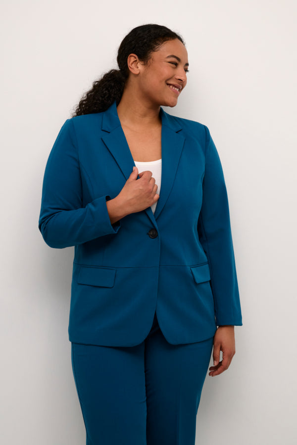 Kaffe Curve Blazer in Teal