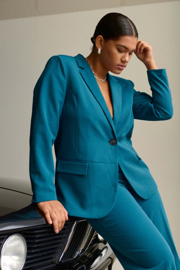 Kaffe Curve Blazer in Teal