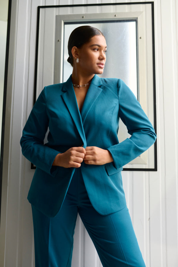 Kaffe Curve Blazer in Teal