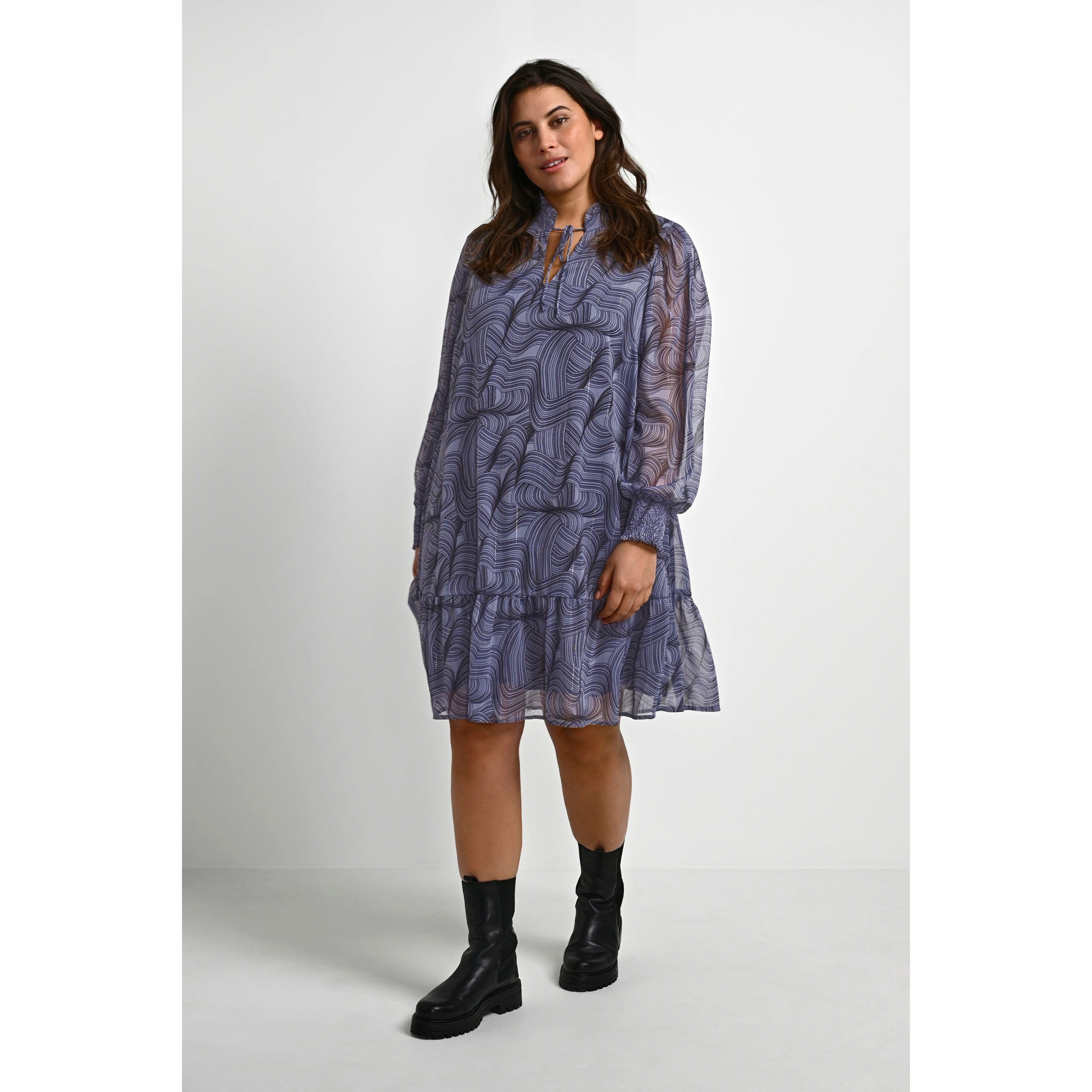 Kaffe Jenna Dress in Blue - Wardrobe Plus