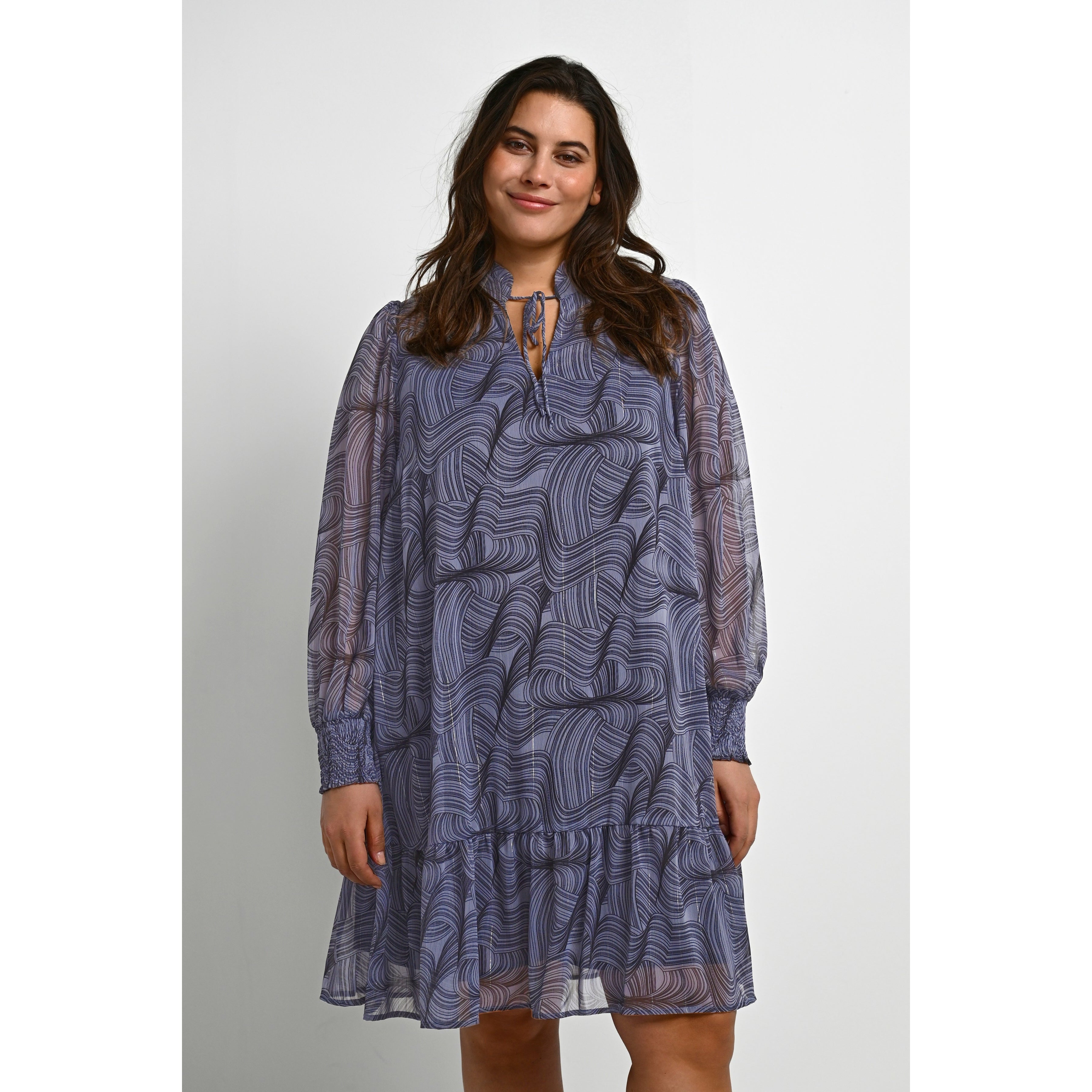 Kaffe Jenna Dress in Blue - Wardrobe Plus