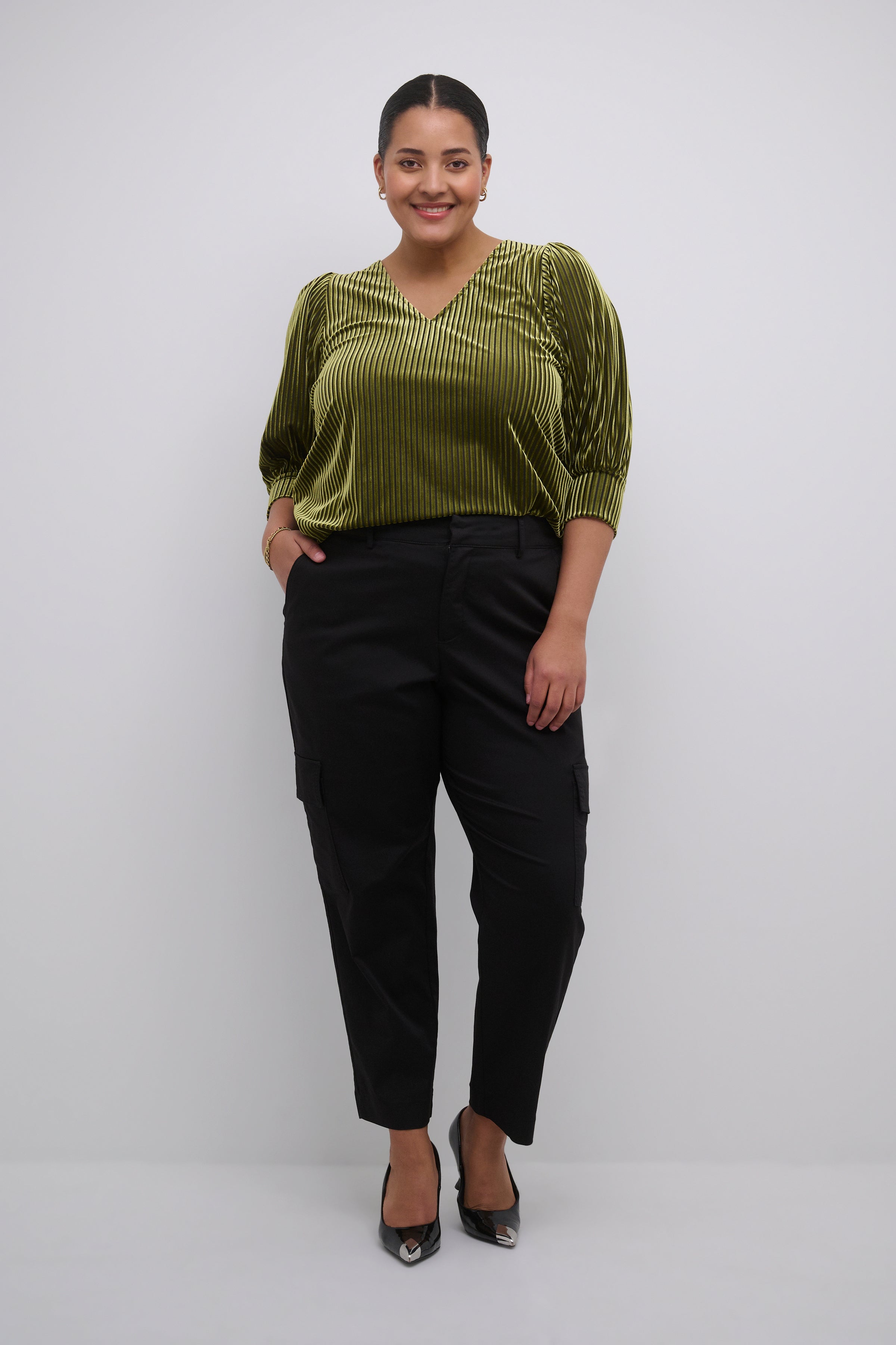 Kaffe Curve Anna Blouse in Green