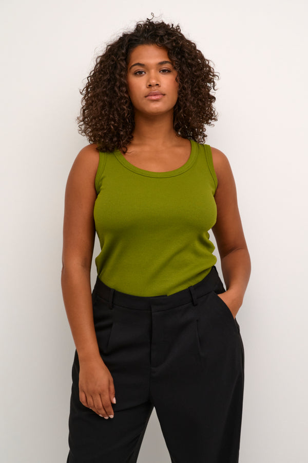 Kaffe Curve Carina Vest Top in Calla Green