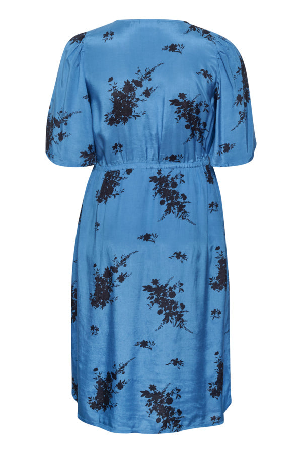 Kaffe Curve Ganja Dress in Blue - Wardrobe Plus