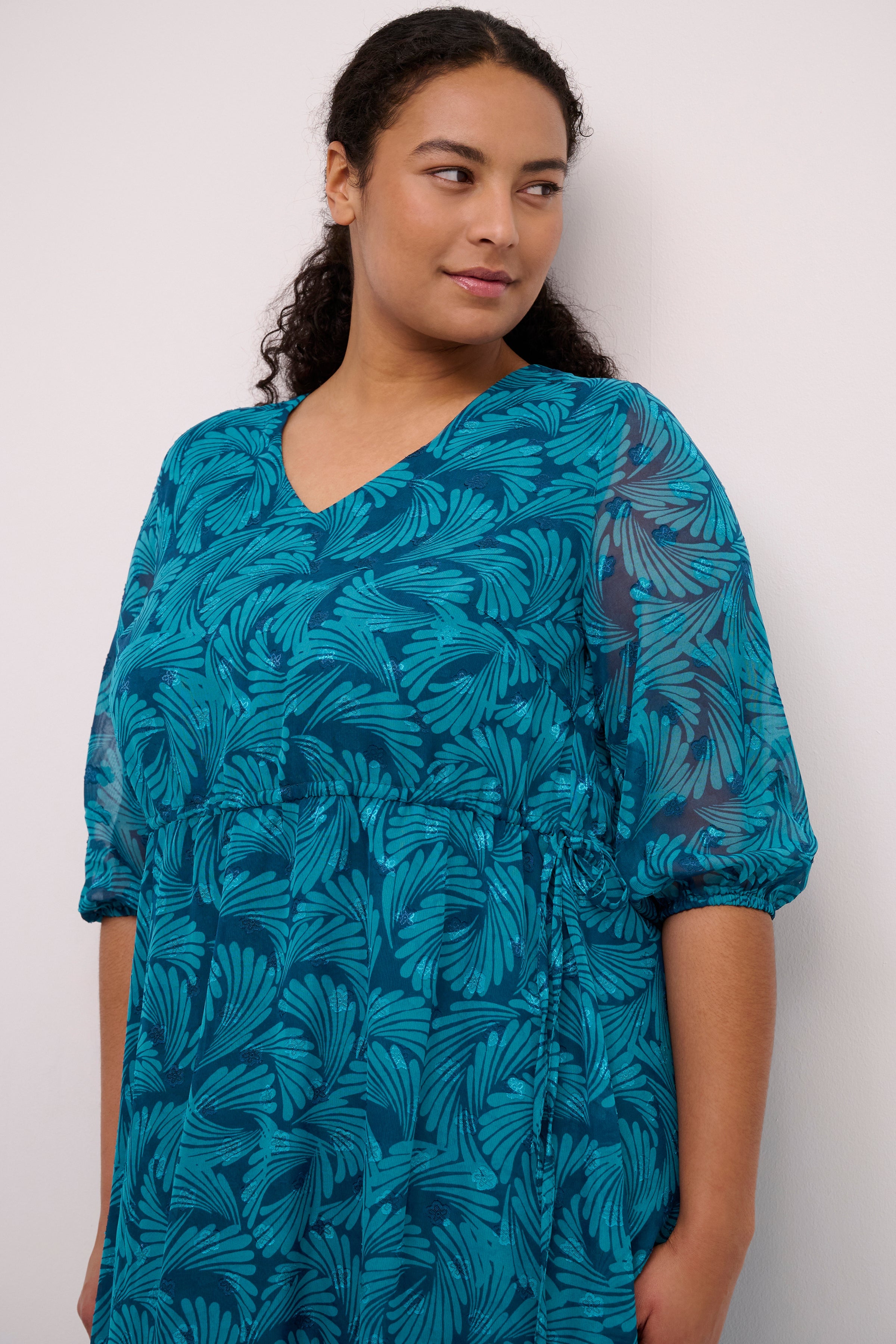 Kaffe Curve Dora Teal Dress