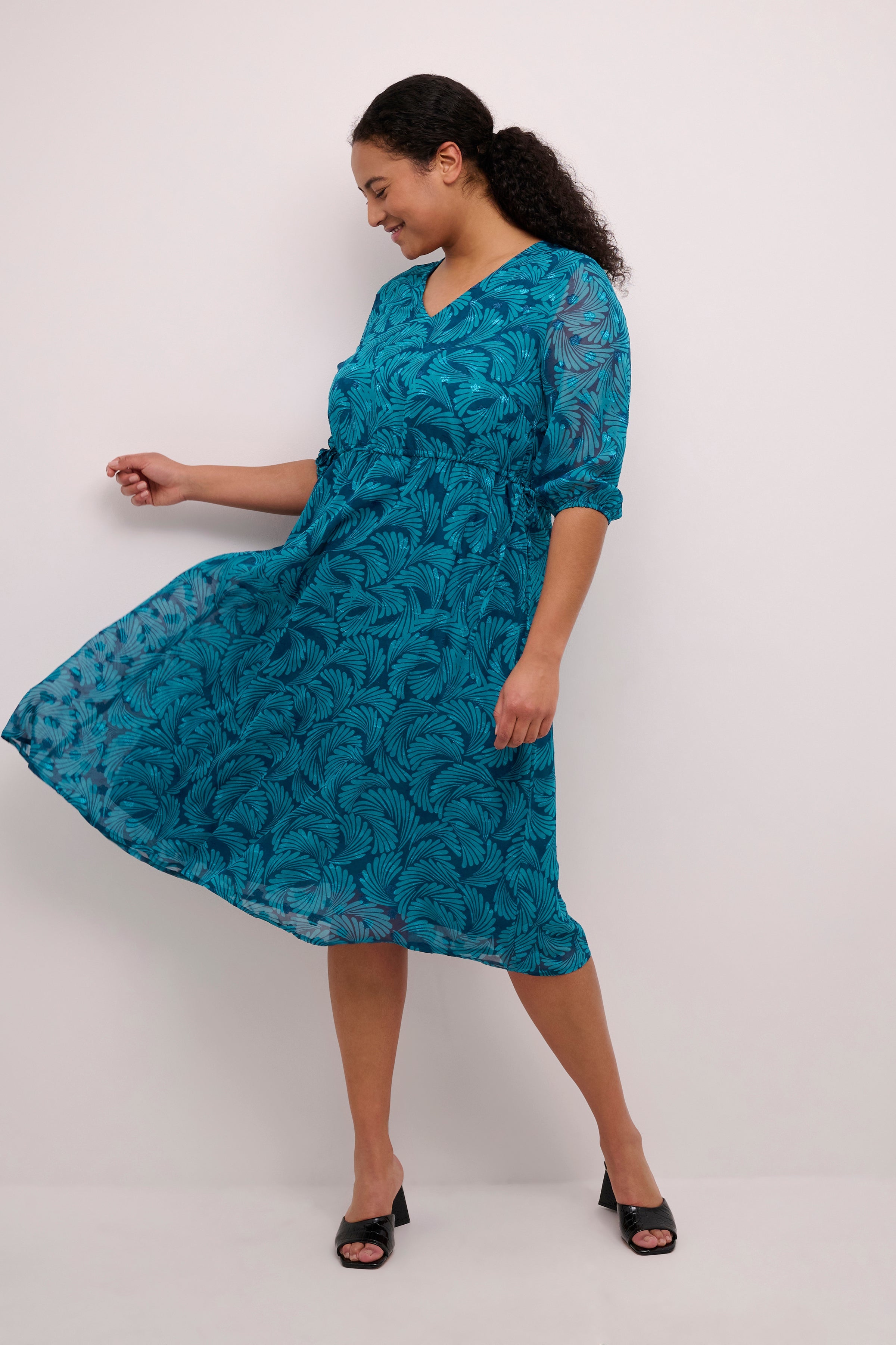 Kaffe Curve Dora Teal Dress