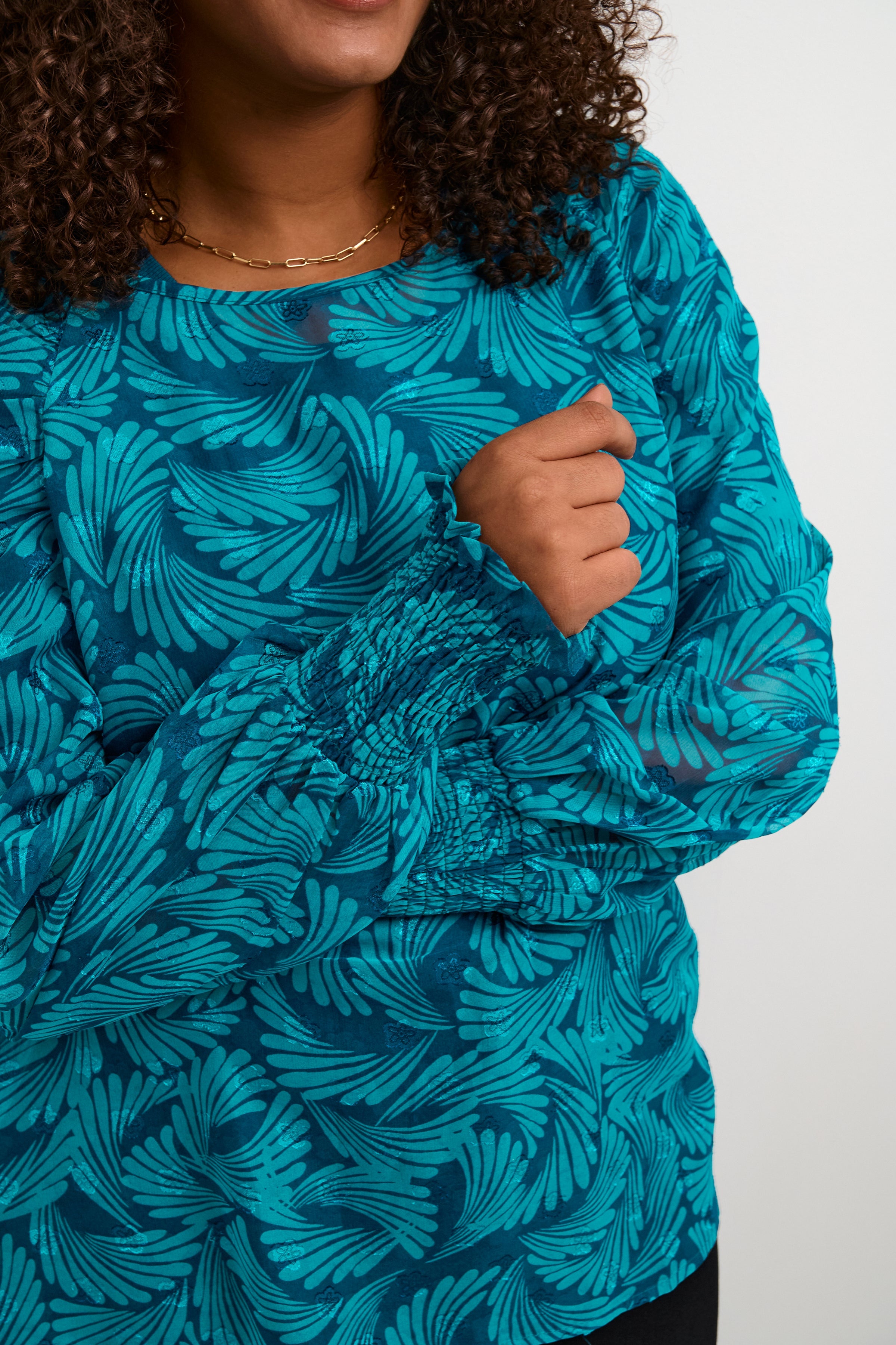 Kaffe Curve Dora Teal Blouse