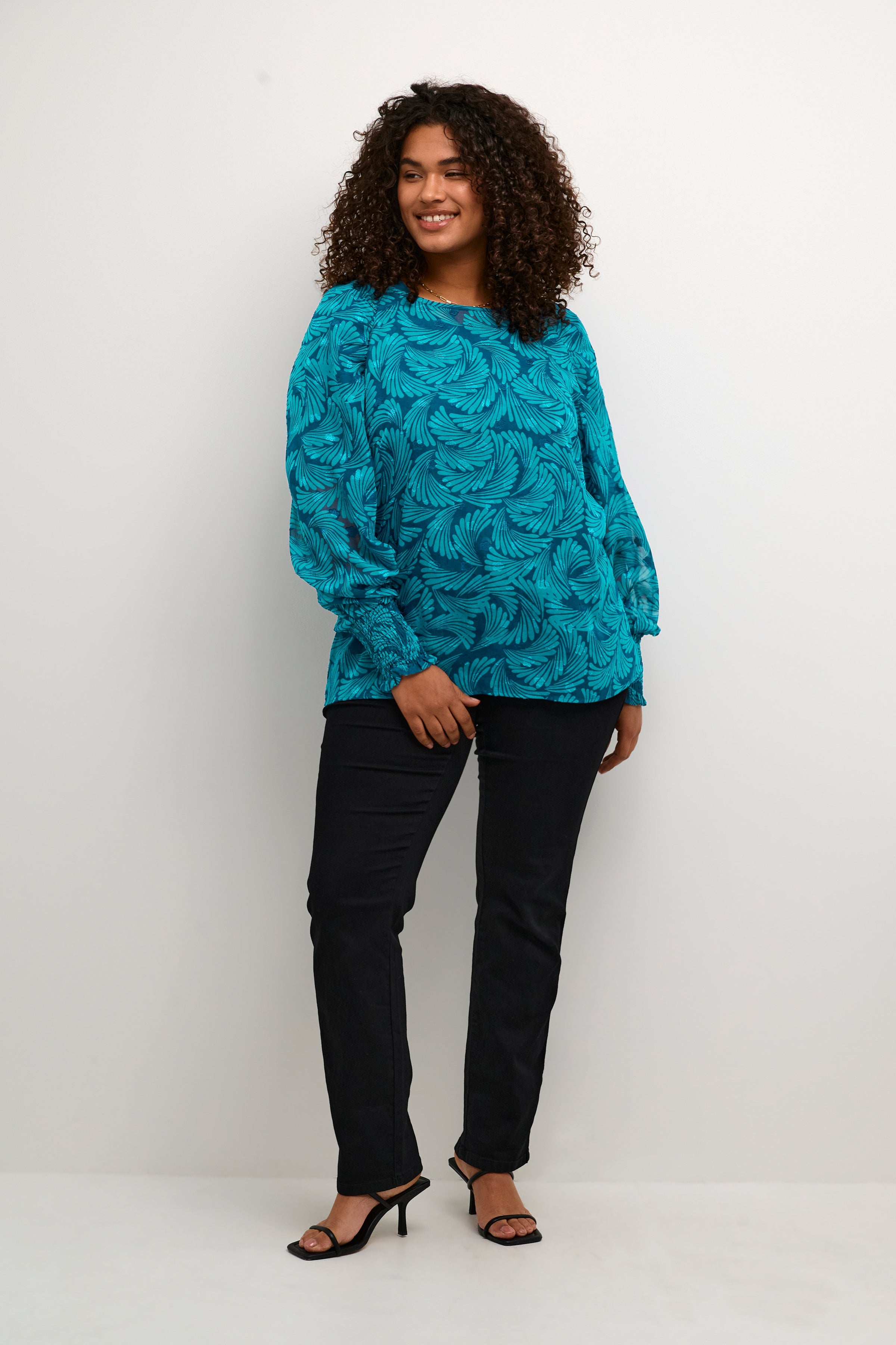 Kaffe Curve Dora Teal Blouse