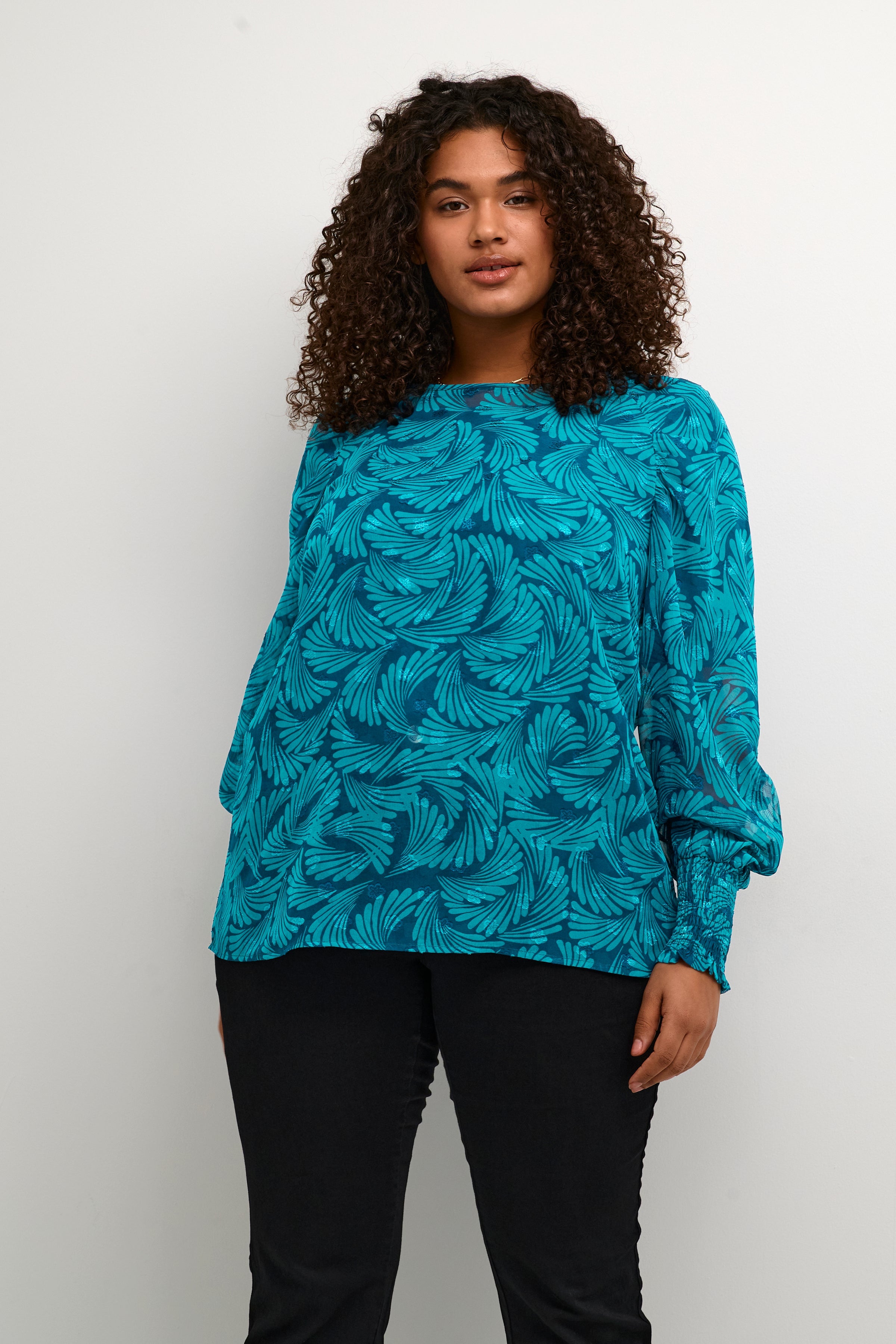 Kaffe Curve Dora Teal Blouse