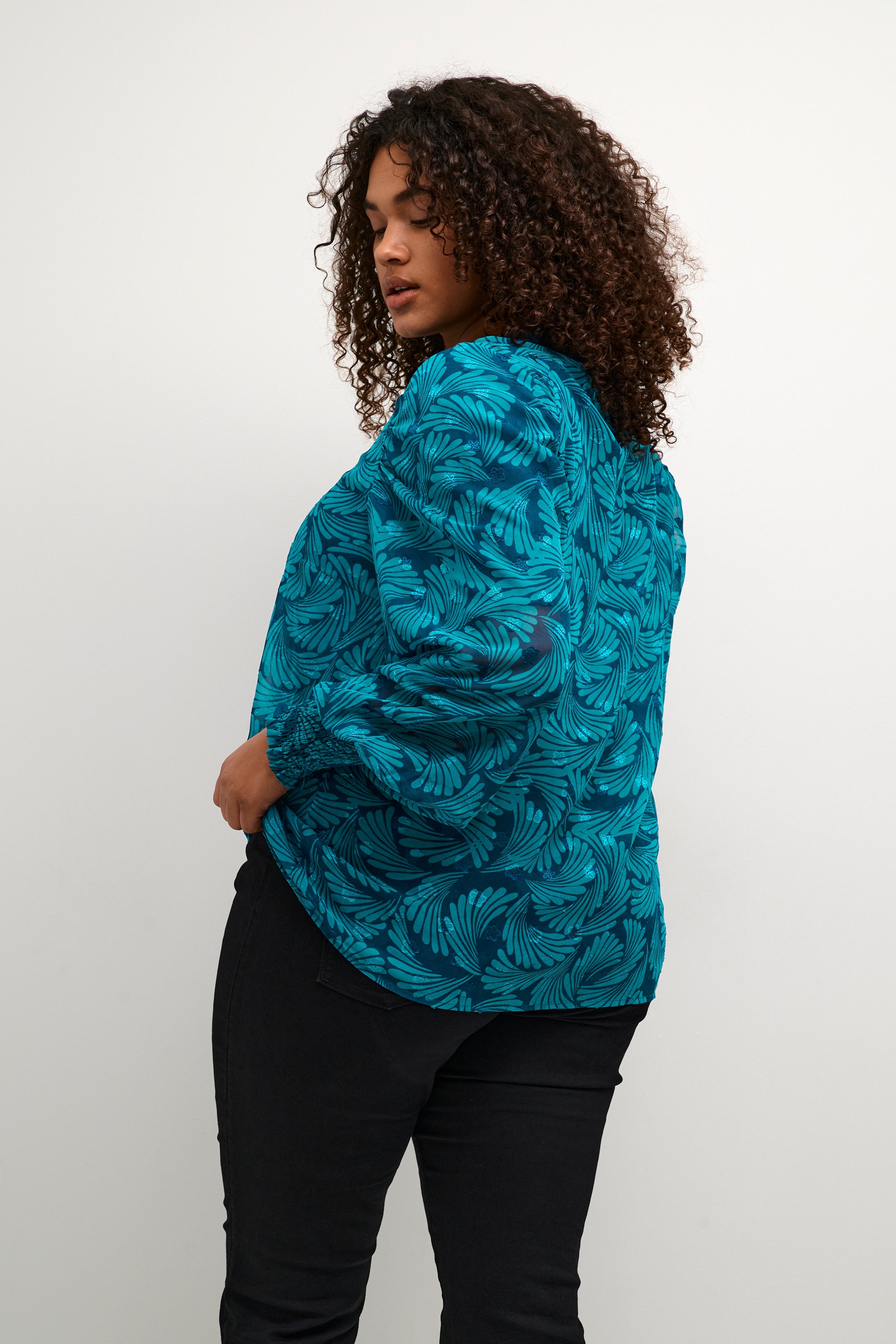 Kaffe Curve Dora Teal Blouse