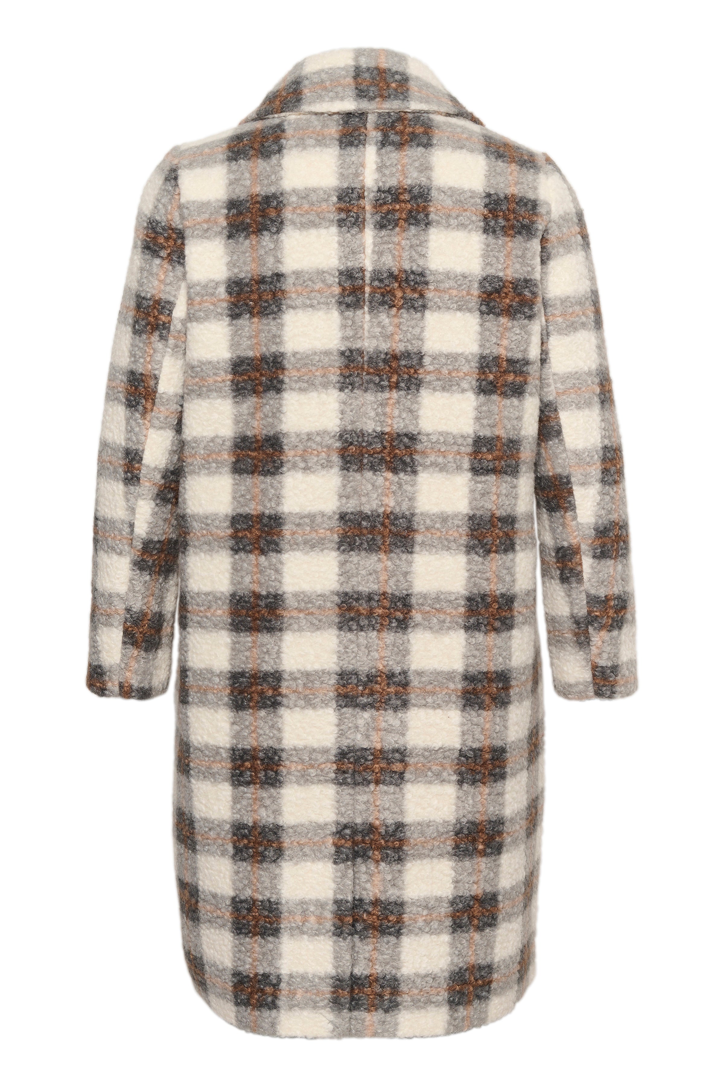 Kaffe Curve Salina Coat in Grey Check