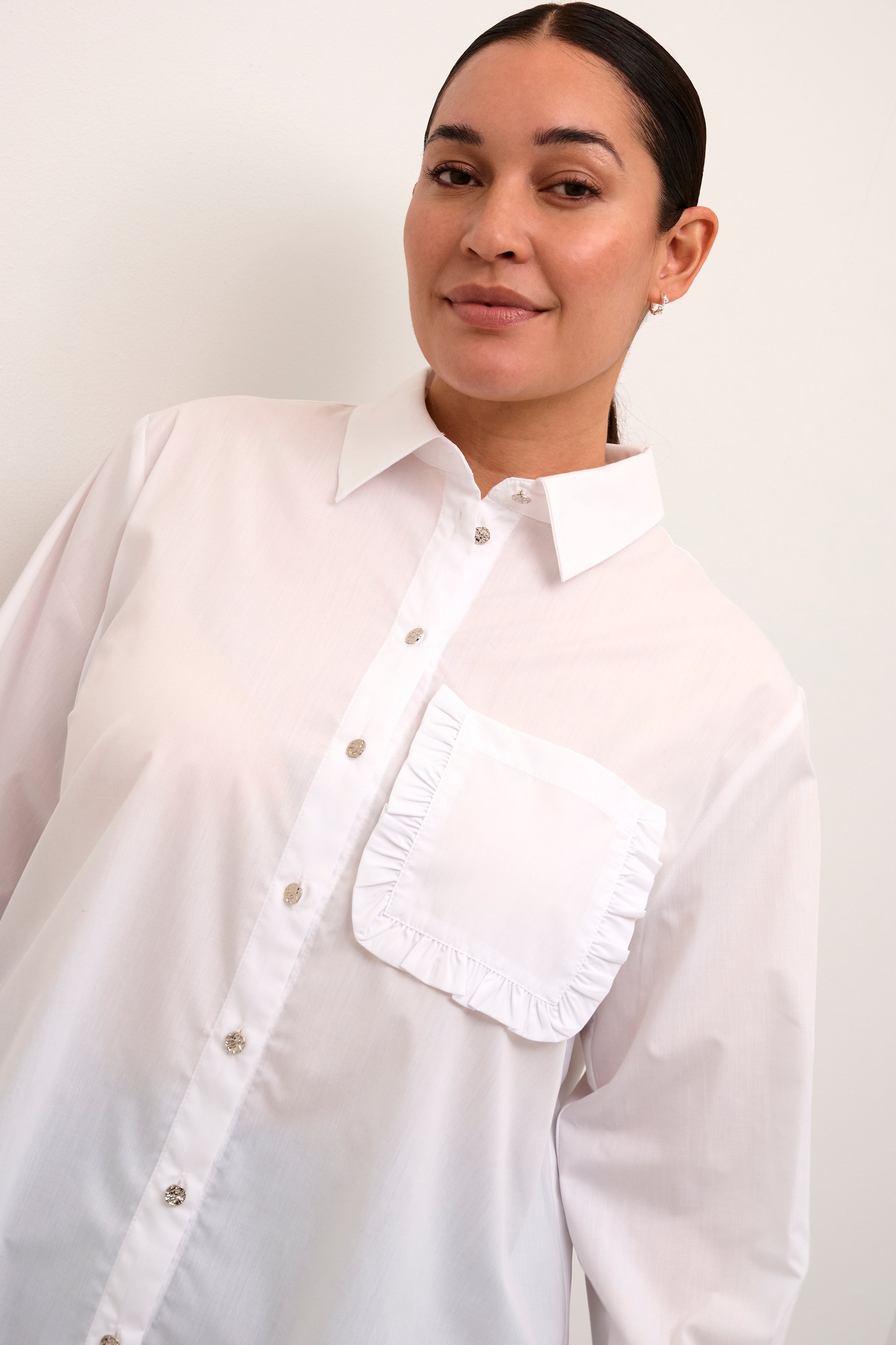 Kaffe Curve Elna White Shirt with Pocket