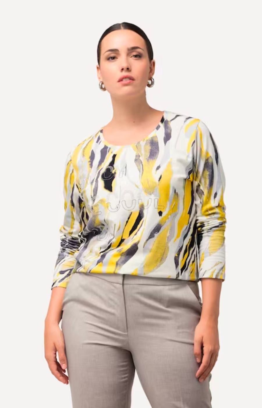 Ulla Popken Marble Print Top