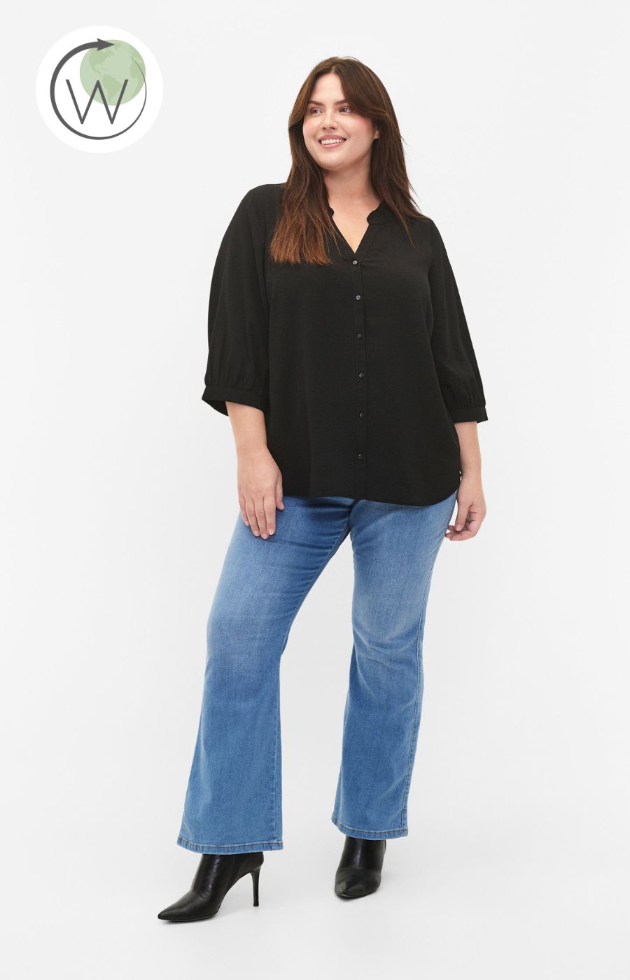 Zizzi Vanni Black Blouse