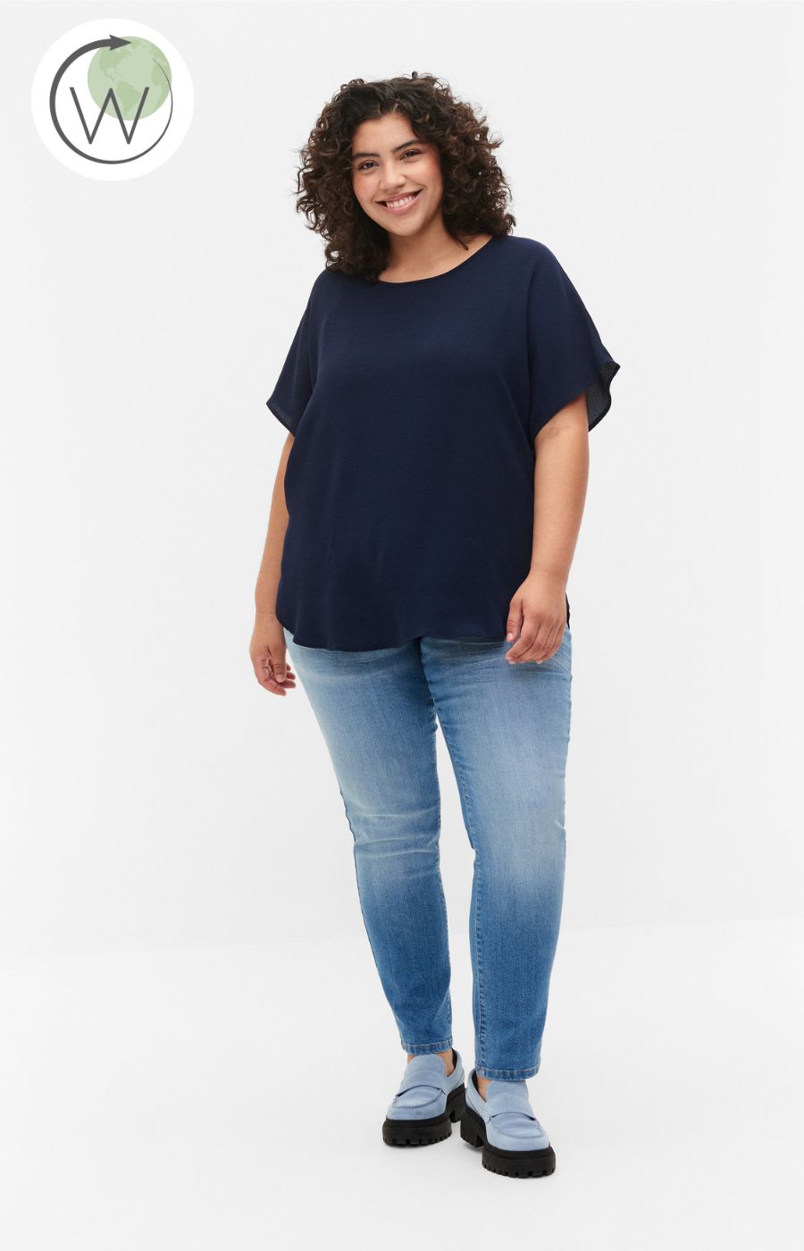 Zizzi Vanni Navy Top