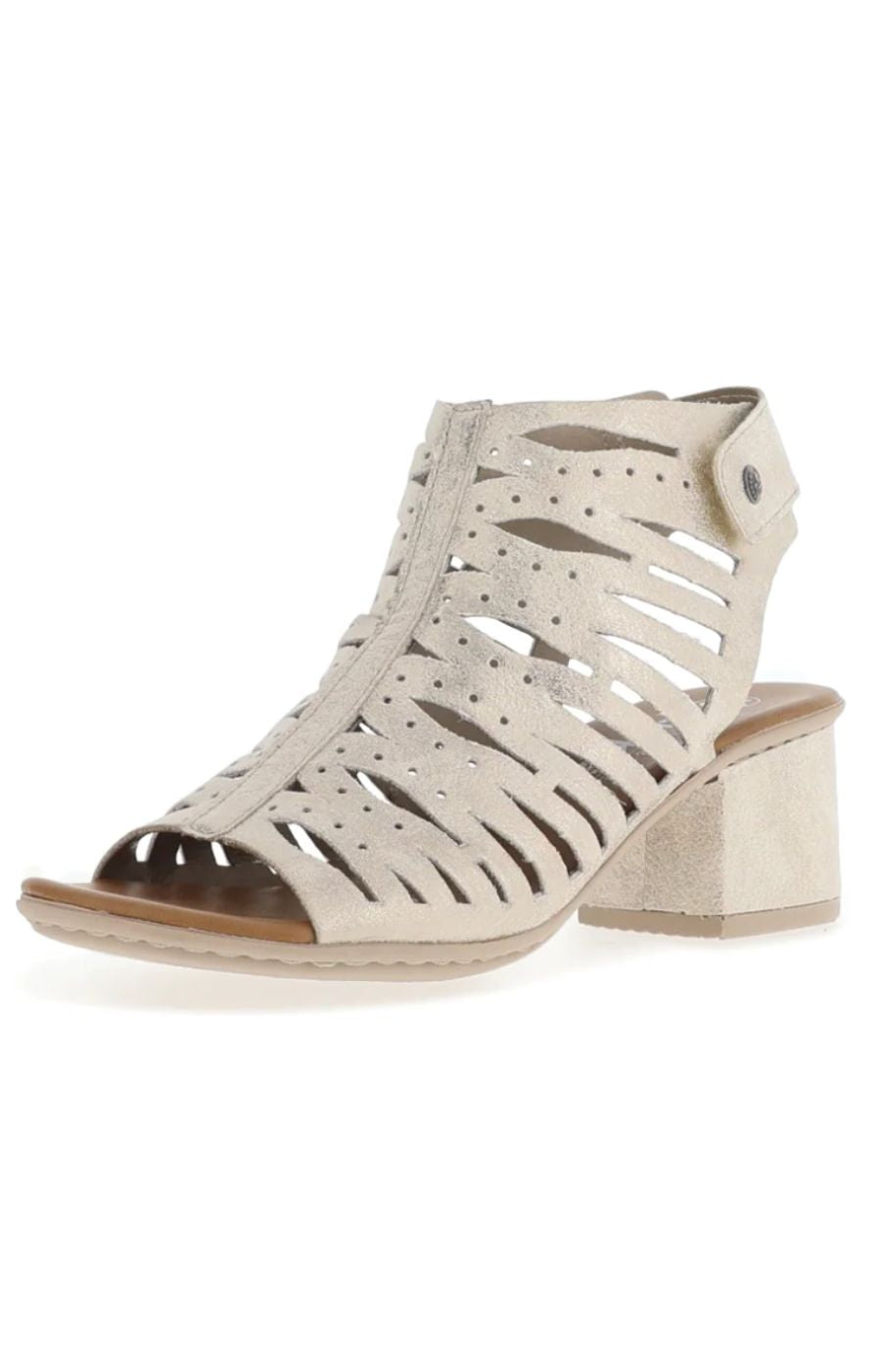 Rieker Heeled Metallic Sandal