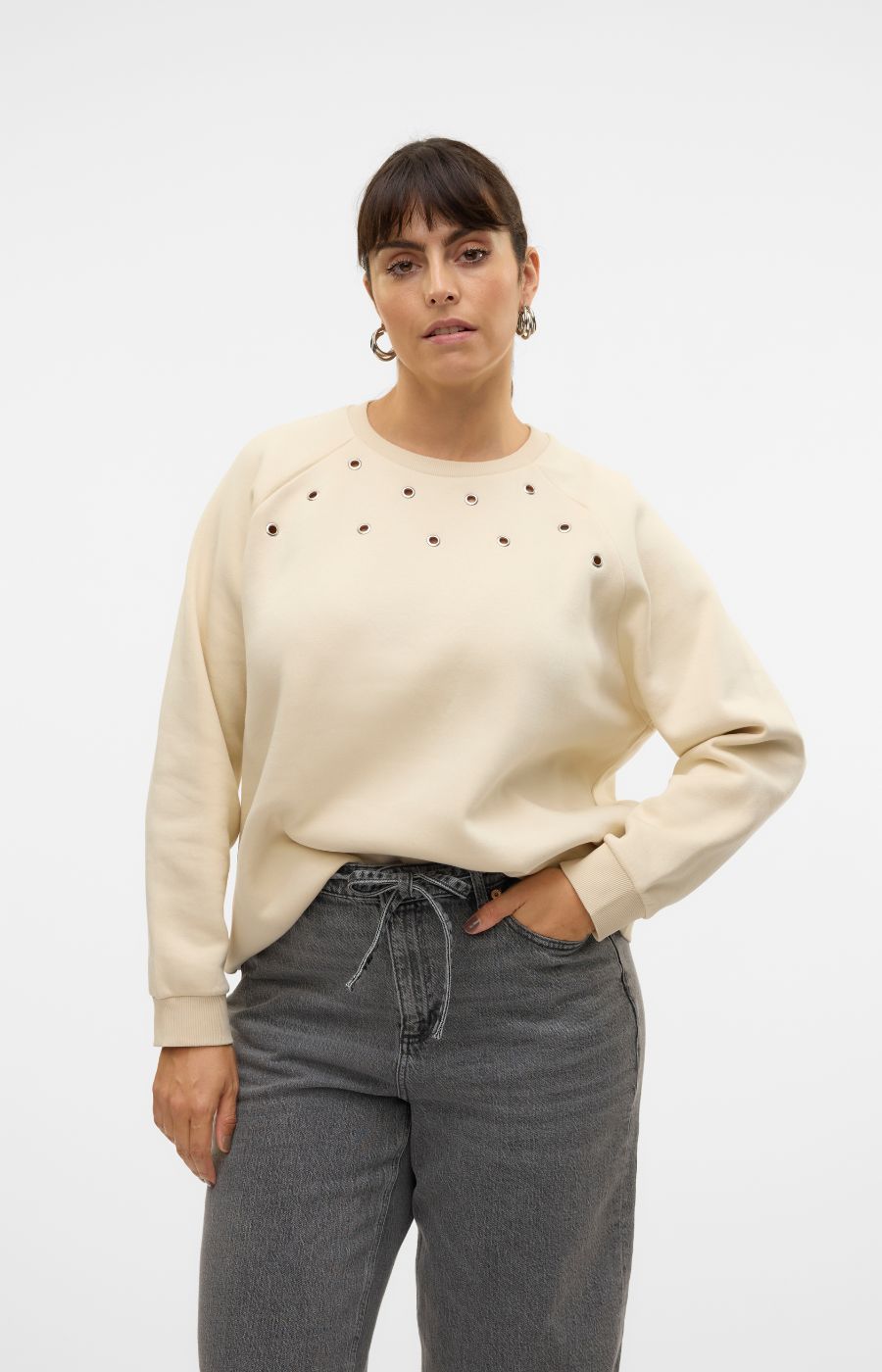 Vero Moda Curve Ciro Jumper in Cream