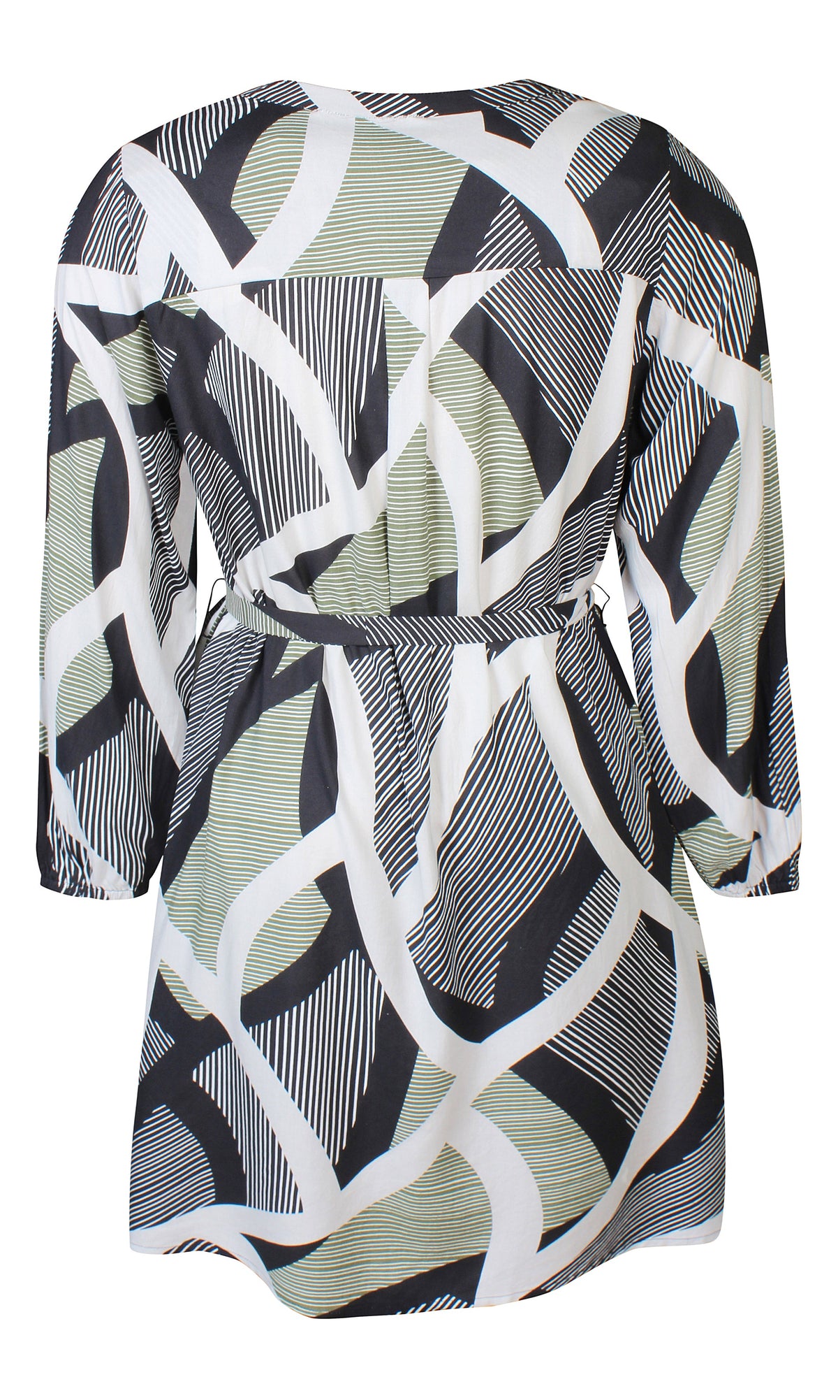Zhenzi Boby Shirt Dress in Black and Beige