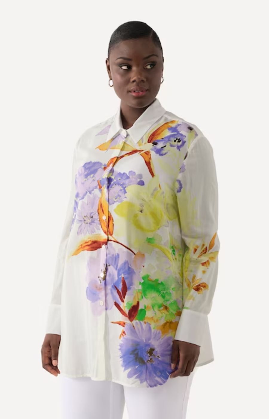 Ulla Popken Floral White Shirt