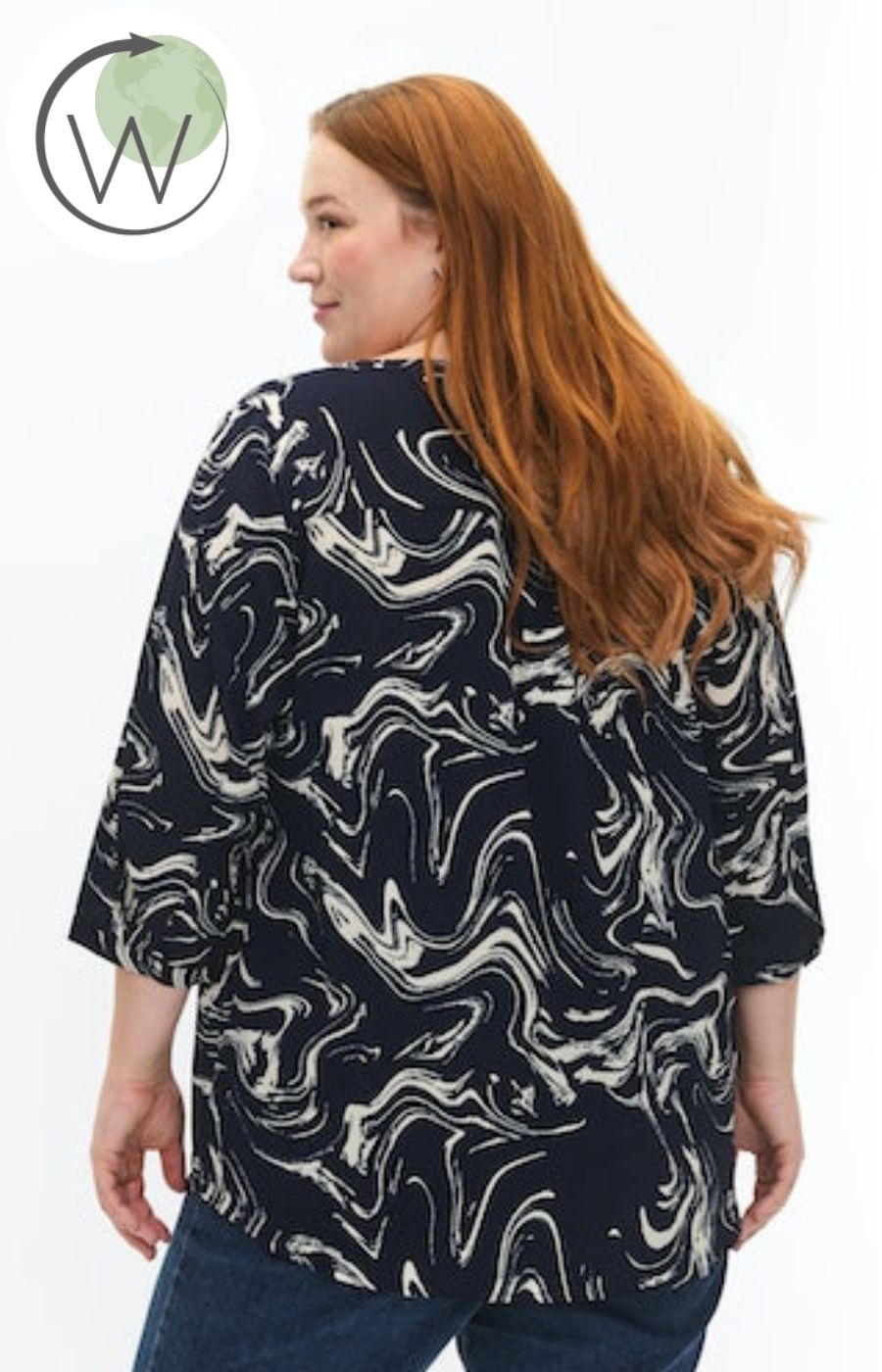 Zizzi Anni Blouse in Swirl