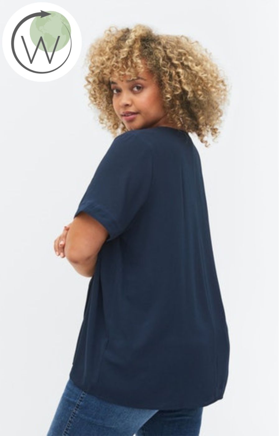 Zizzi Anni Blouse in Navy