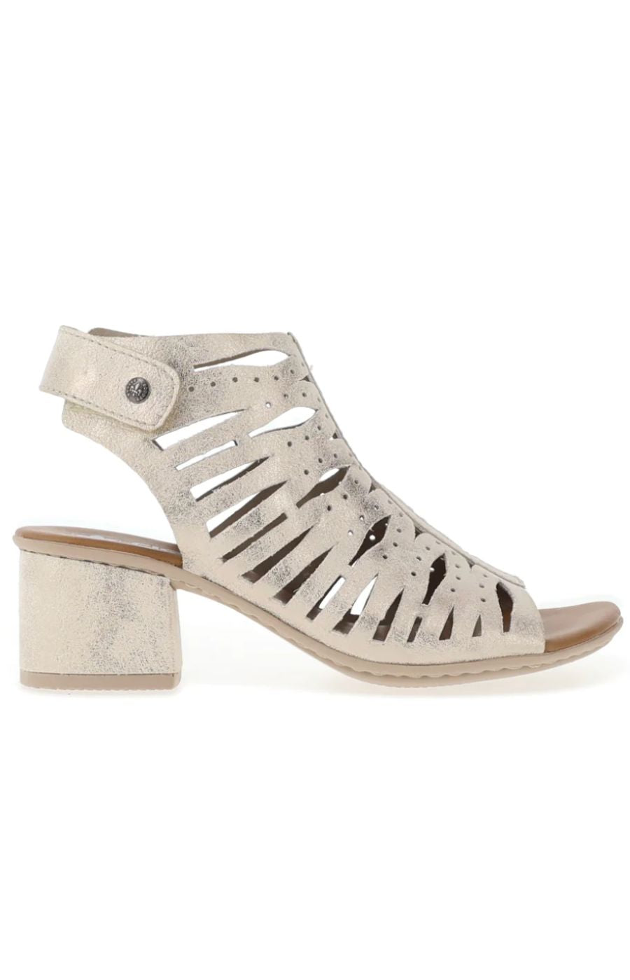 Rieker Heeled Metallic Sandal