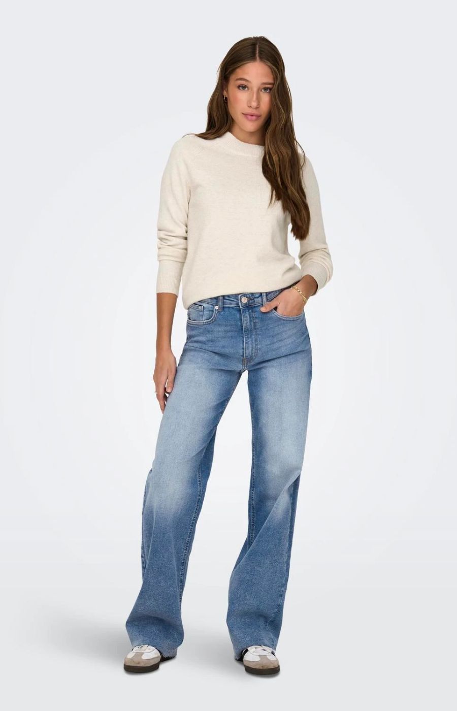 Only Carmakoma Rica Knit Jumper in Cream