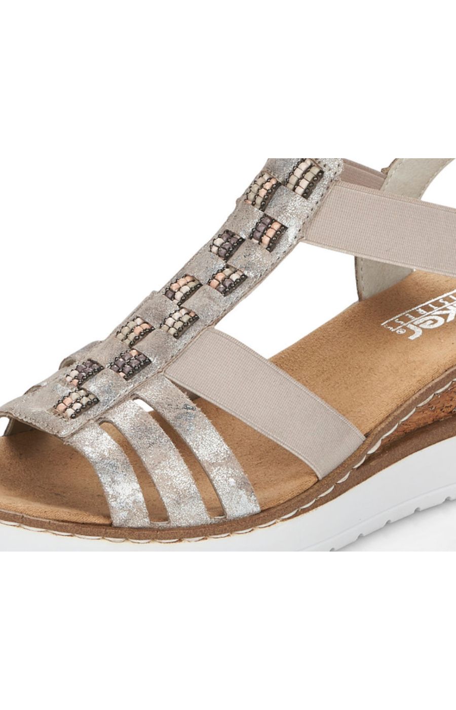 Rieker Beaded Wedged Sandal