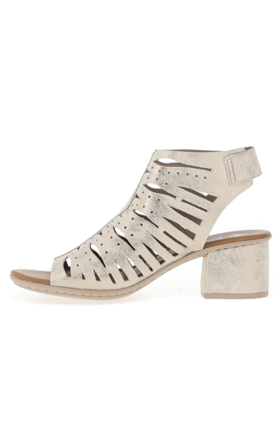 Rieker Heeled Metallic Sandal