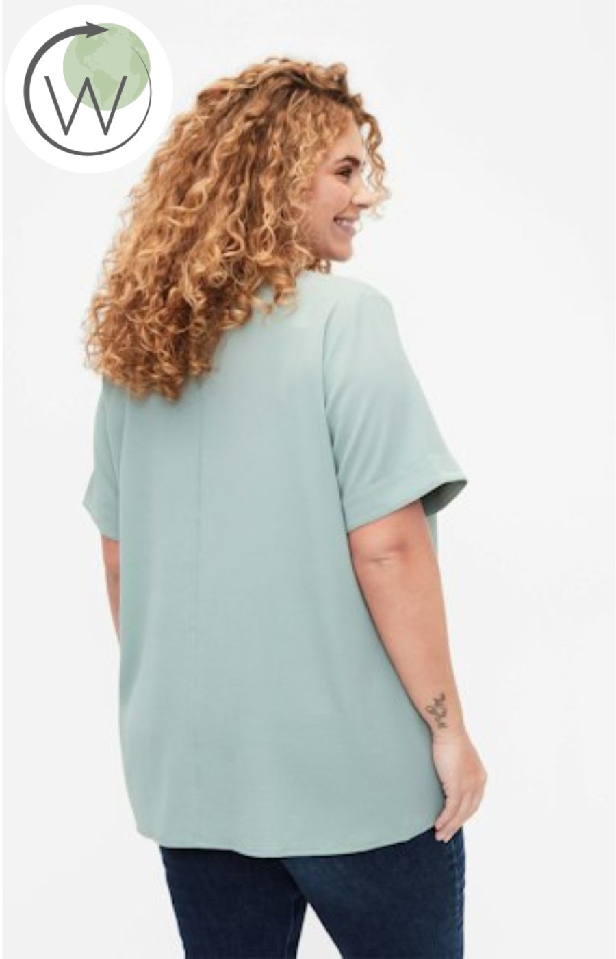 Zizzi Anni Blouse in Green